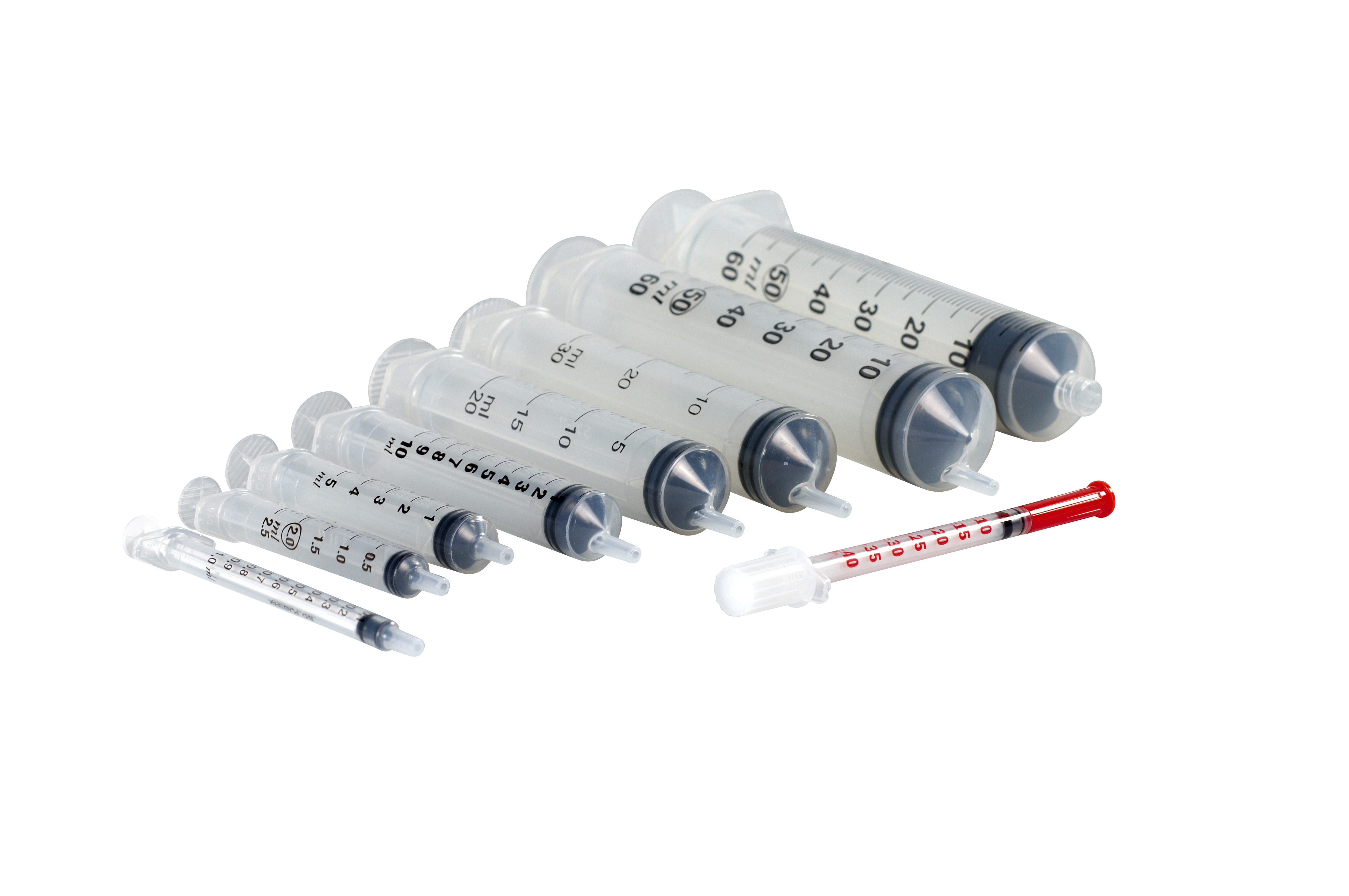 BD Disposable Syringes, three components, 50/60 ml, Luer Lock, 60/pk