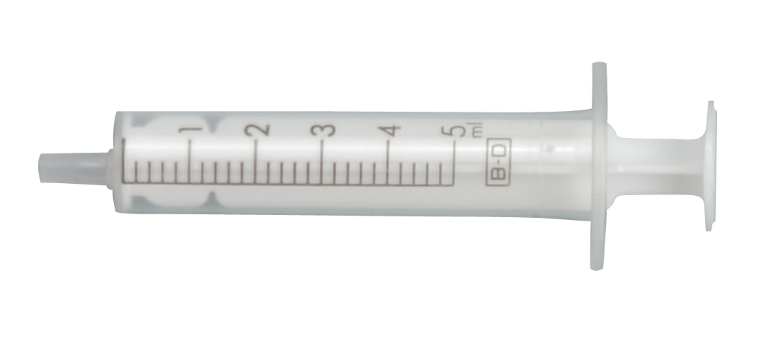 BD Disposable Syringes, w/plasticpiston, 5 ml, 100/pk