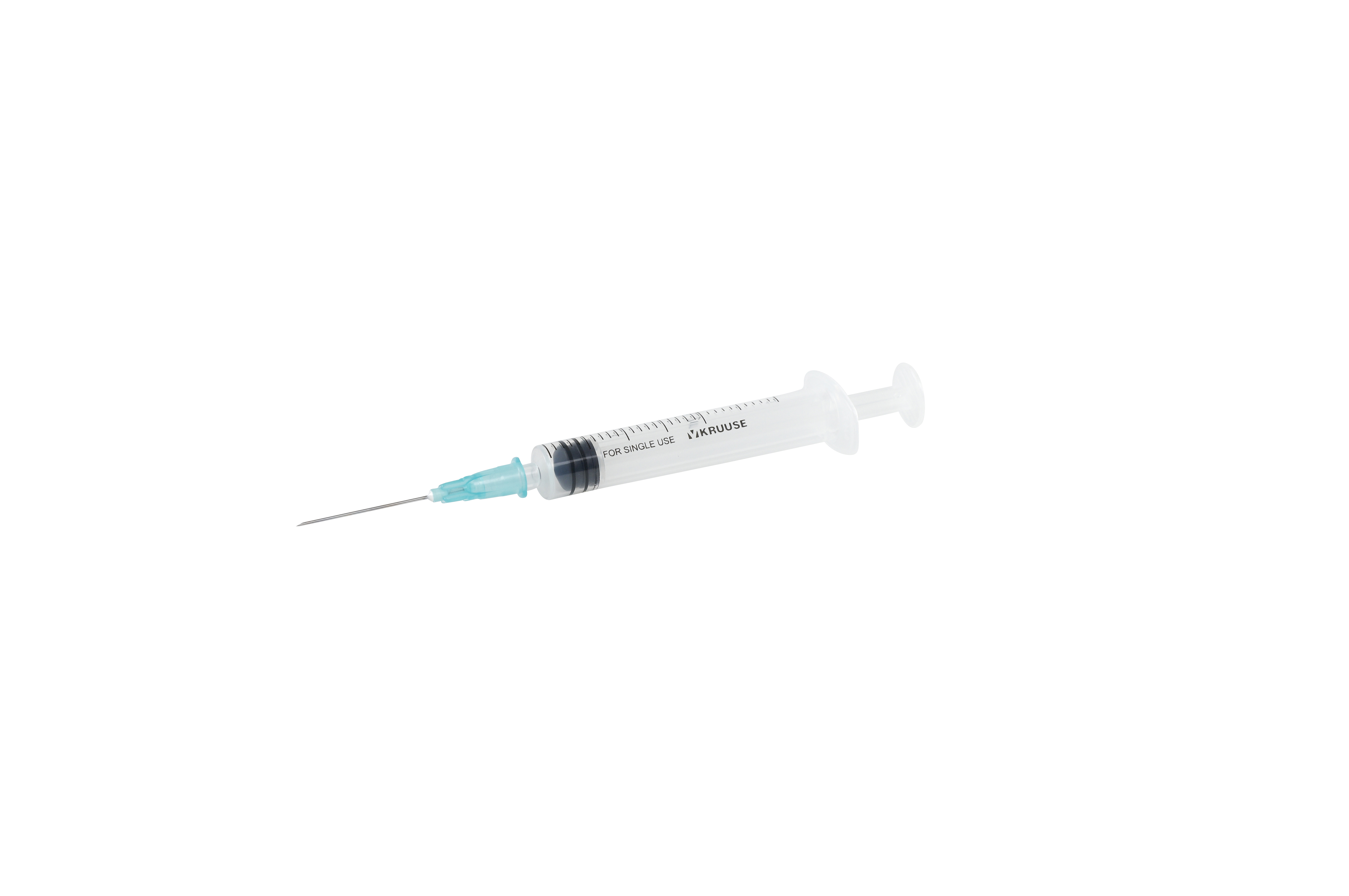 KRUUSE Disposable Syringe With Needle, 3-comp., 2 ml, 23G x 1, 100/pk