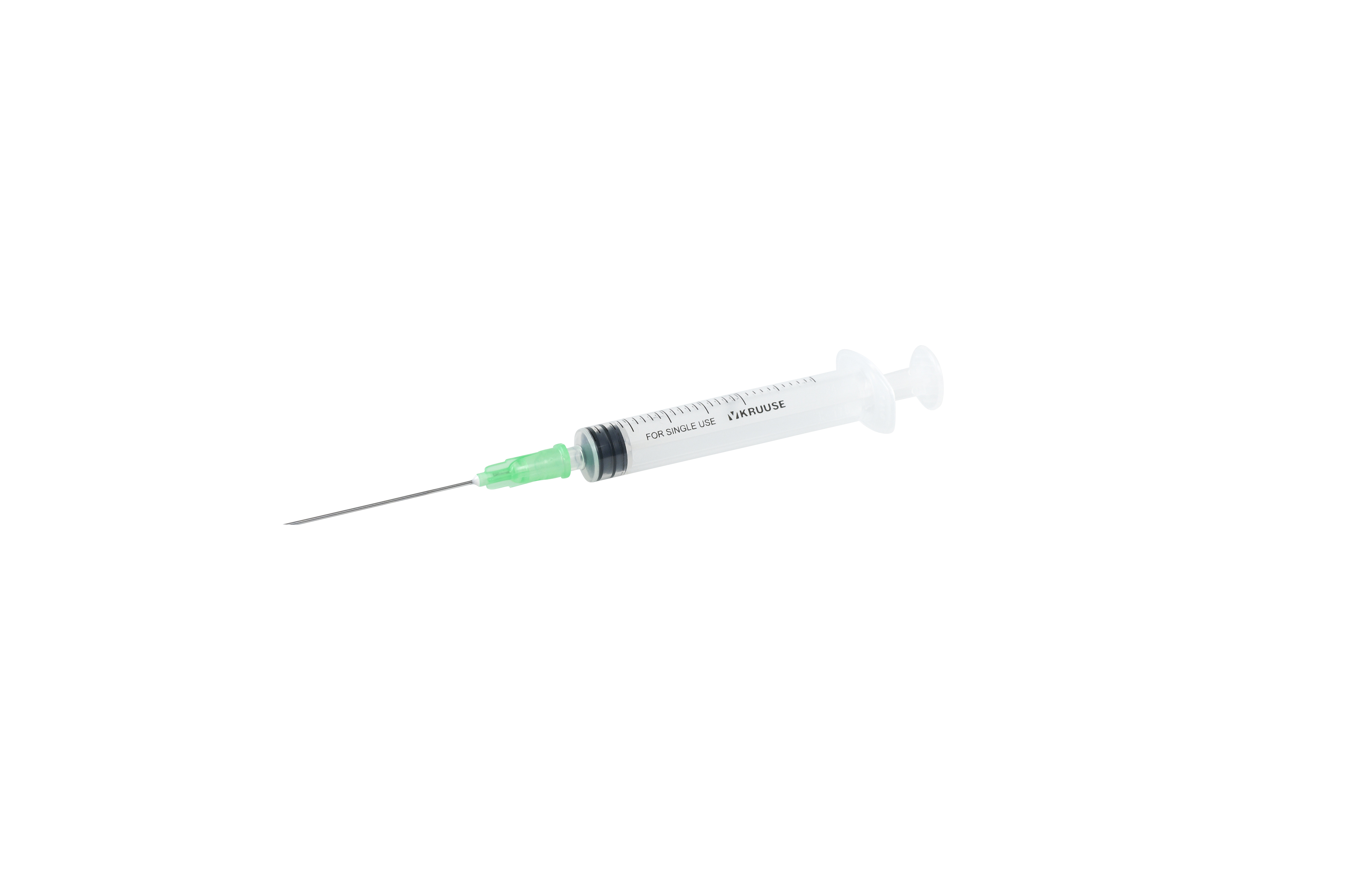 KRUUSE Disposable Syringe With Needle, 3-comp., 2->3 ml, 21G x 1½, 100/pk