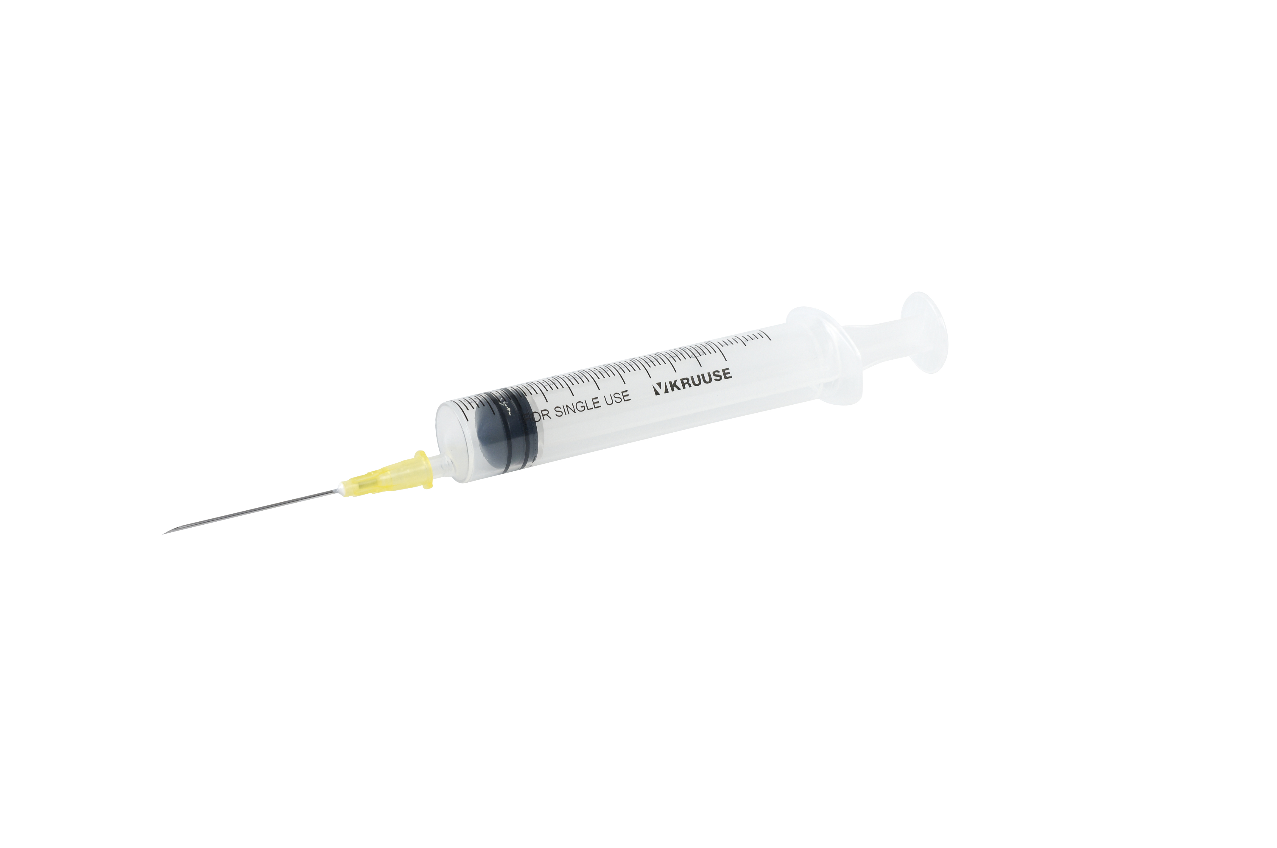 KRUUSE Disposable Syringe With Needle, 3-comp., 10->12 ml, 20G x 1½, 100/pk