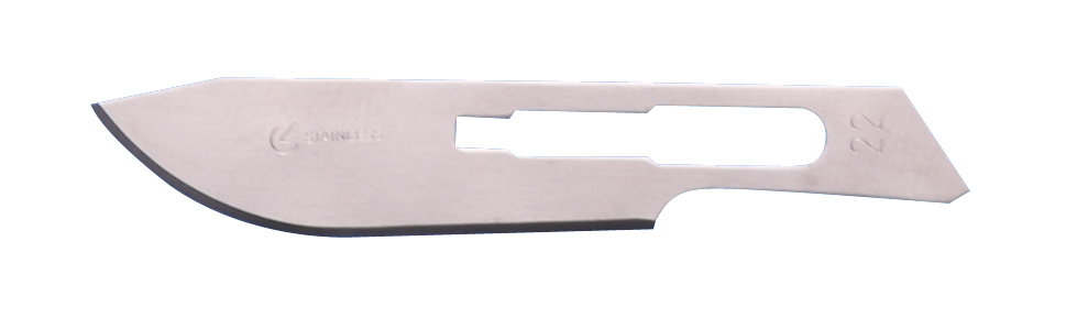 Scalpel blade No 22 stainlesssteel sterile, 100/pk