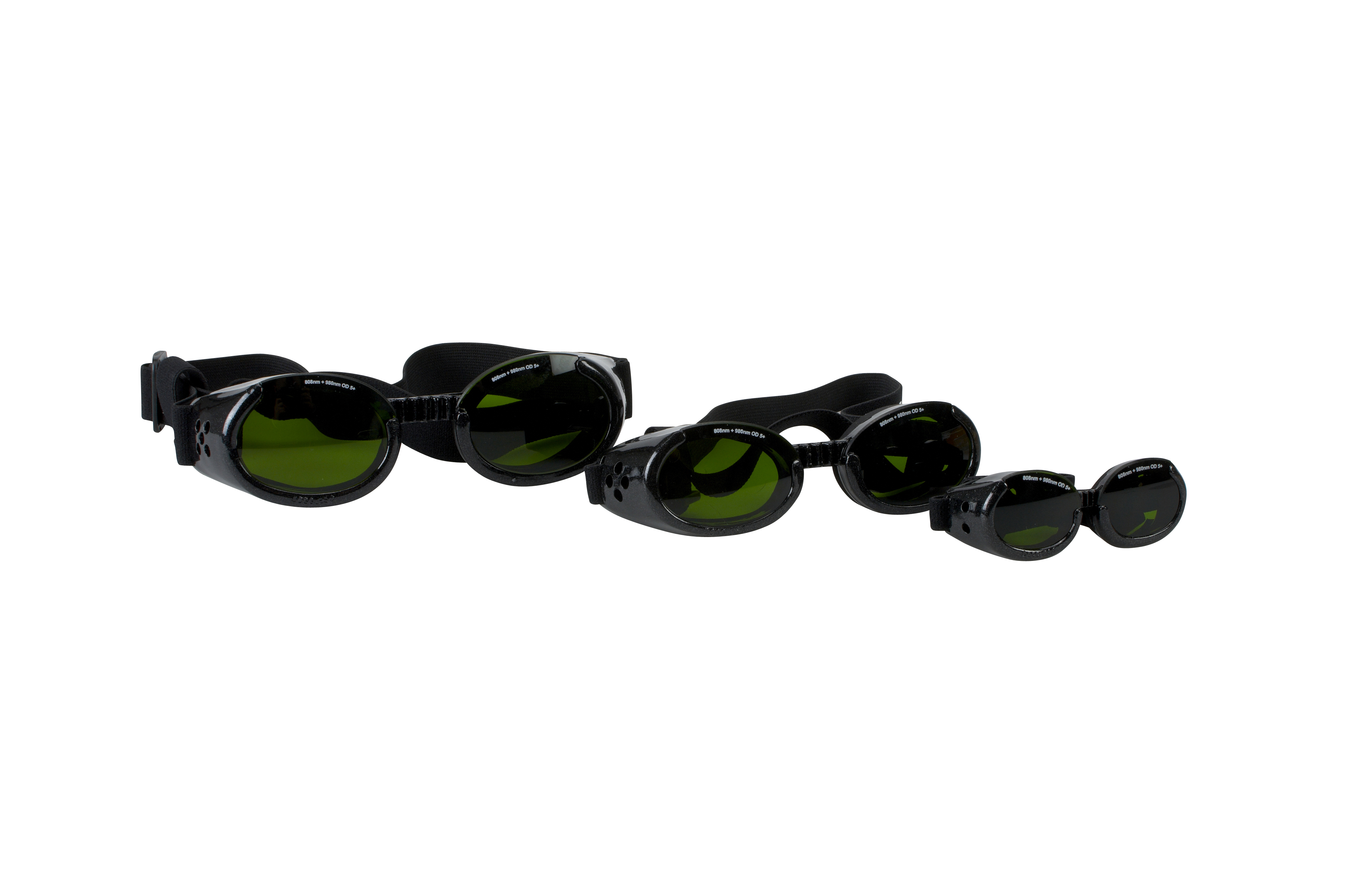 Set of Doggles, safety goggles for dogs and cats for Companion therapy lasers, XS, S, M & L