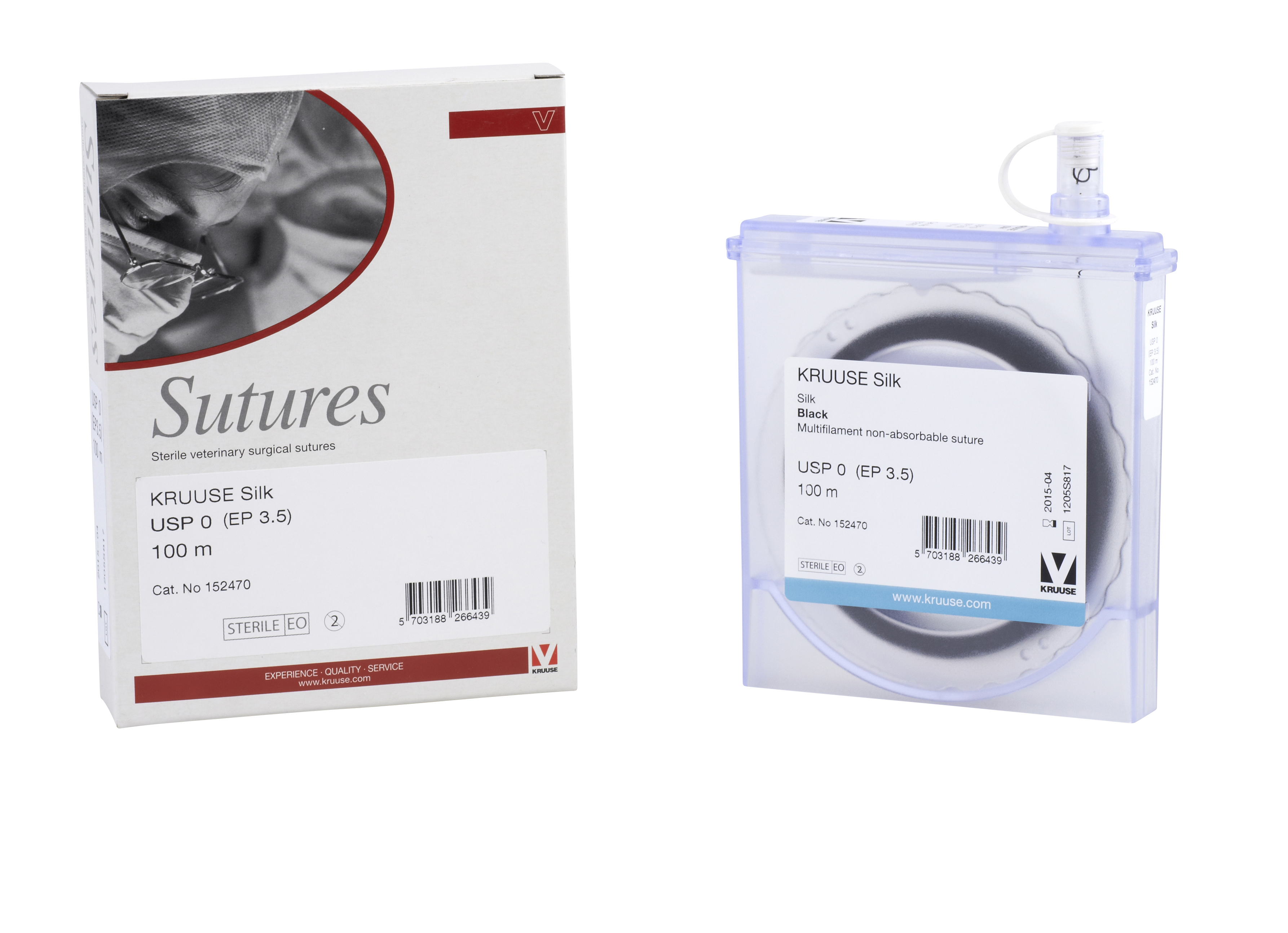 KRUUSE Silk Suture, USP 0, 100 m