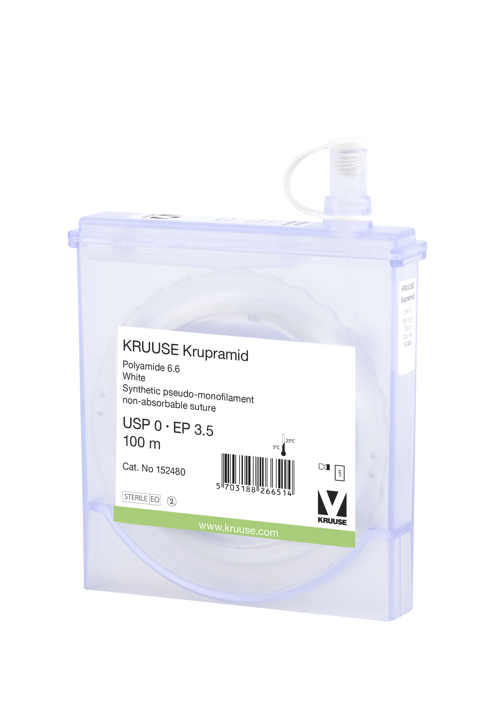 KRUUSE Krupramid Suture, USP 0, 100 m