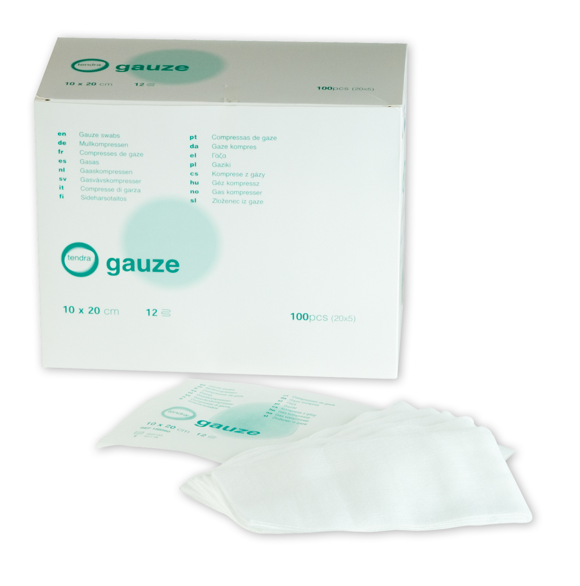 Sterile Compress, 10 x 20 cm, 12 ply, 100/pk