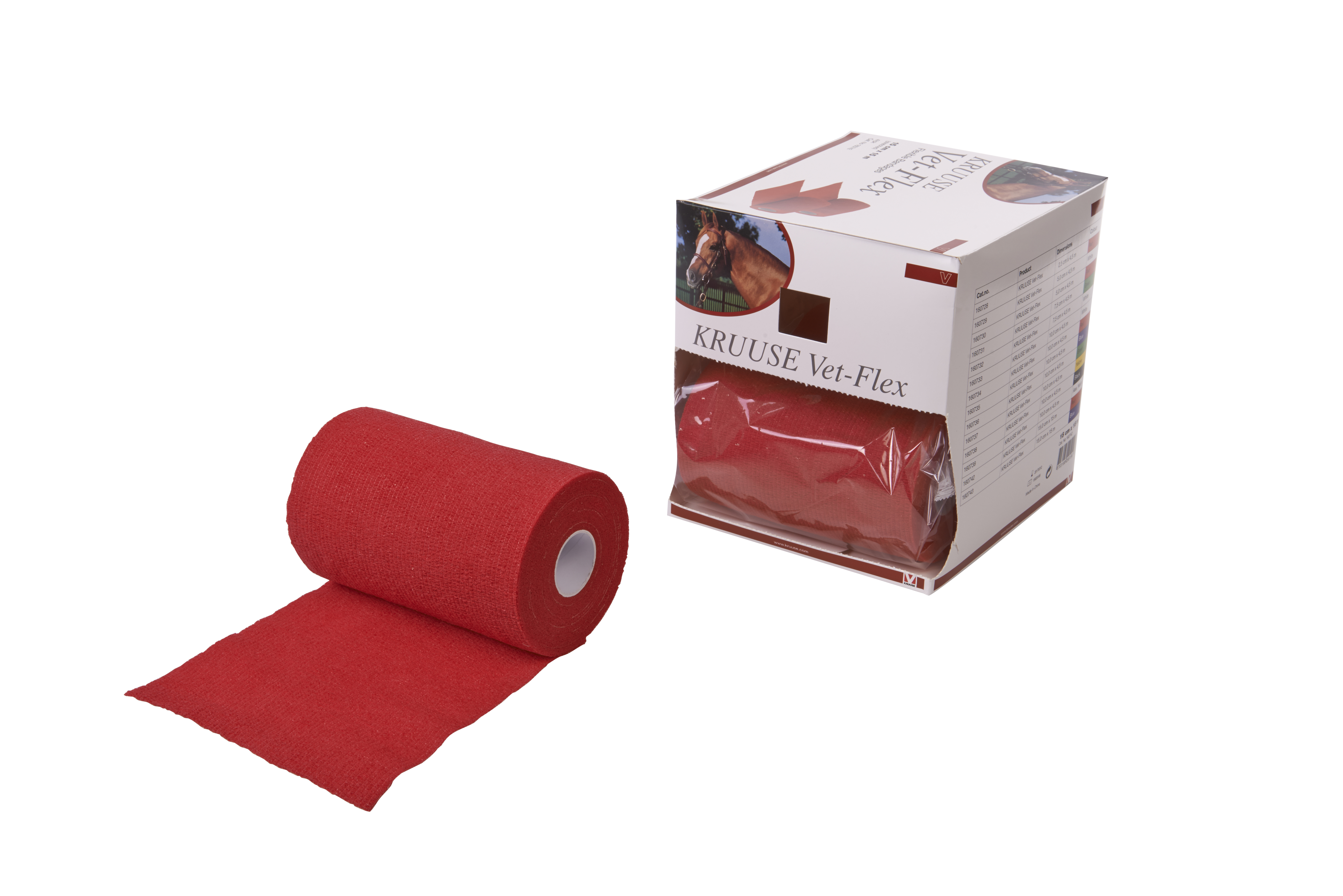 KRUUSE Vet-Flex, Red, 15 cm x 15 m, 4/pk