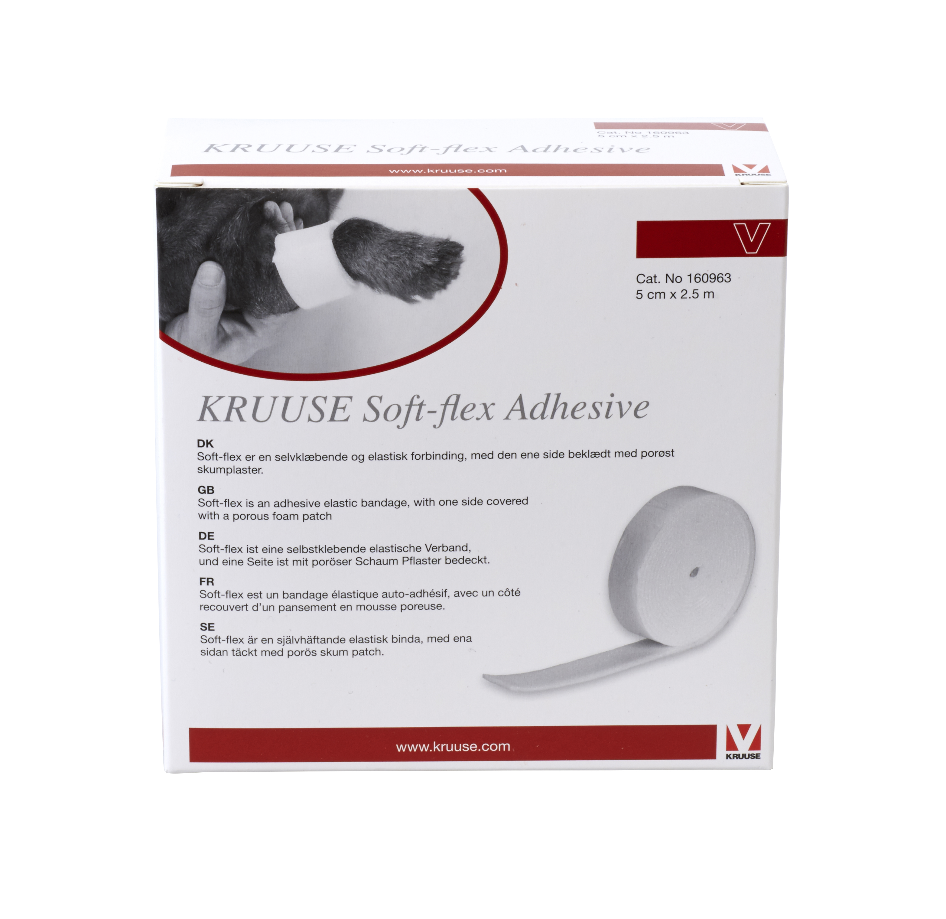 KRUUSE Soft-flex, 5 cm x 2.5 m, Adhesive
