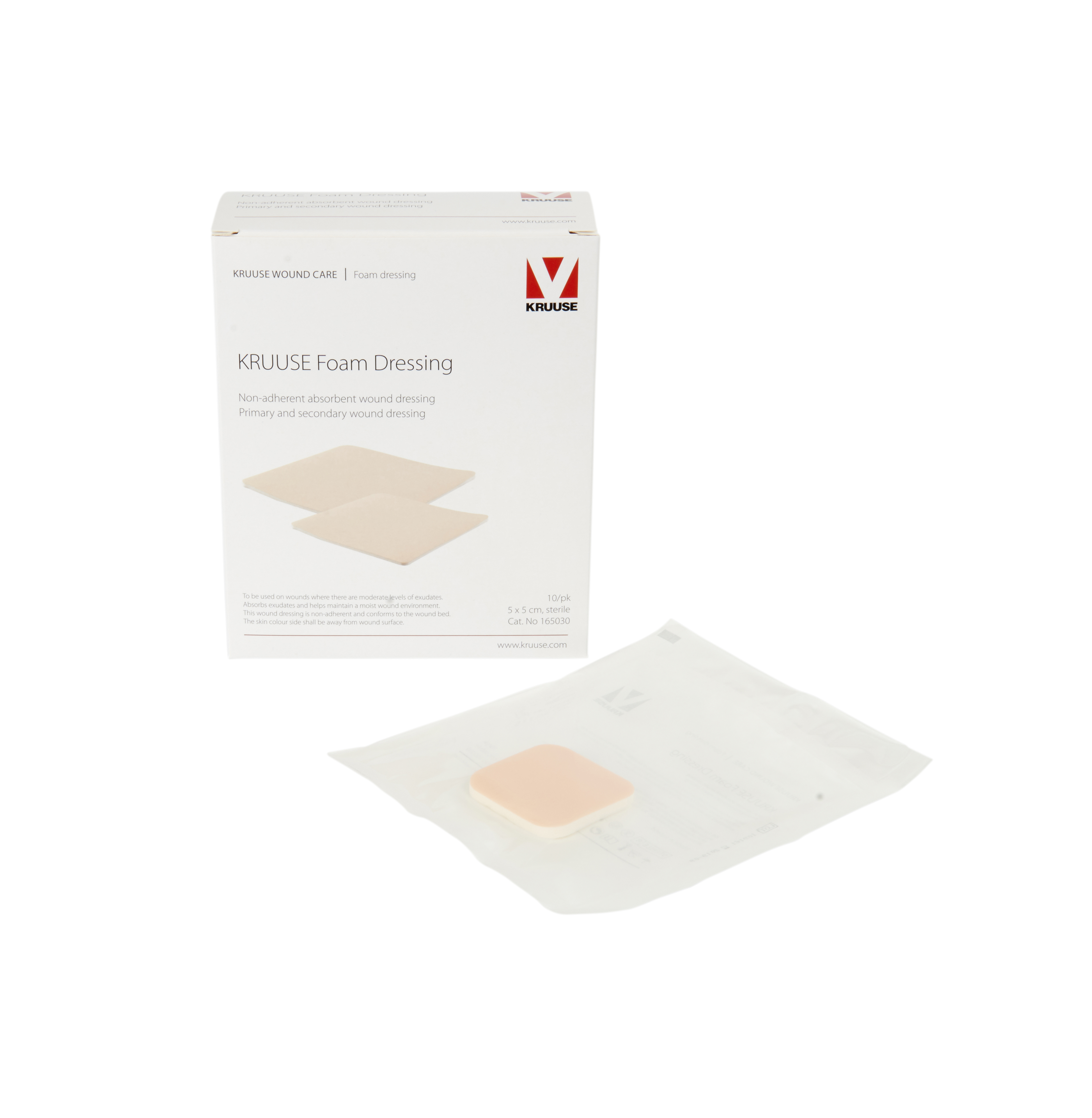 KRUUSE Foam Dressing, sterile, 5 x 5 cm, 10/pk