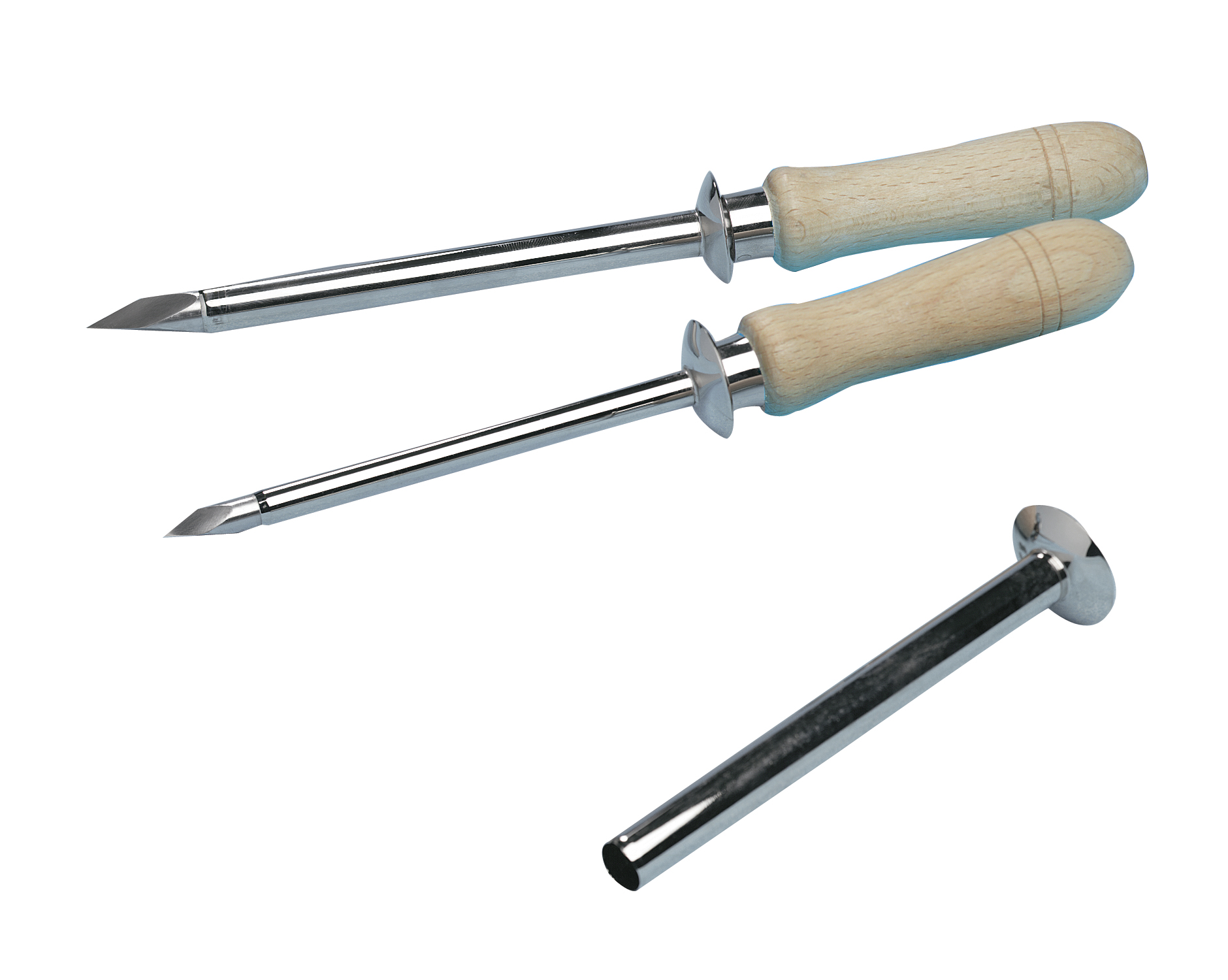 KRUUSE Trocar, stainless, w/one cannula and wooden handle, Ø 7 x 120 mm
