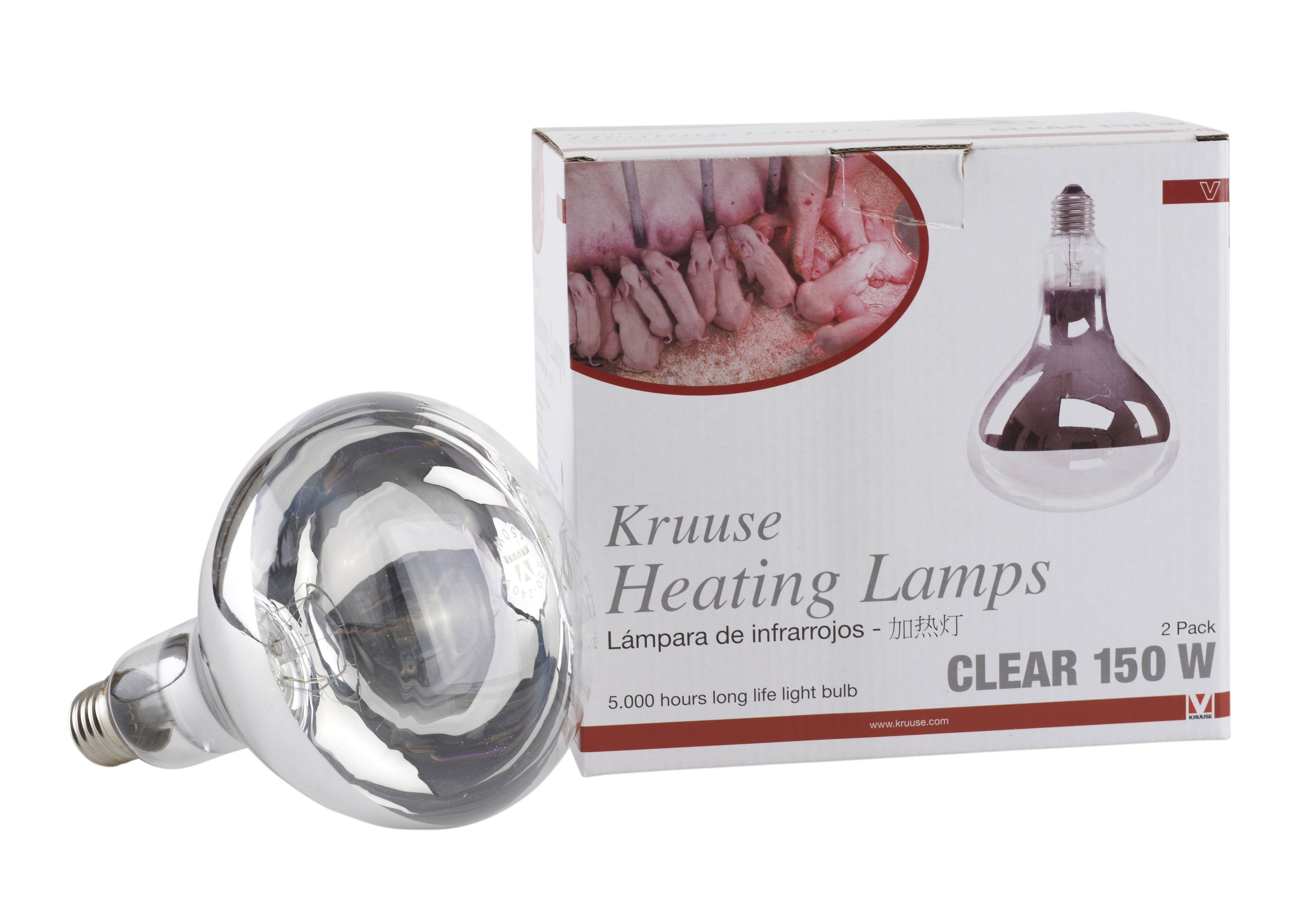 KRUUSE Heating Lamp, 150 W, clear, 2/pk