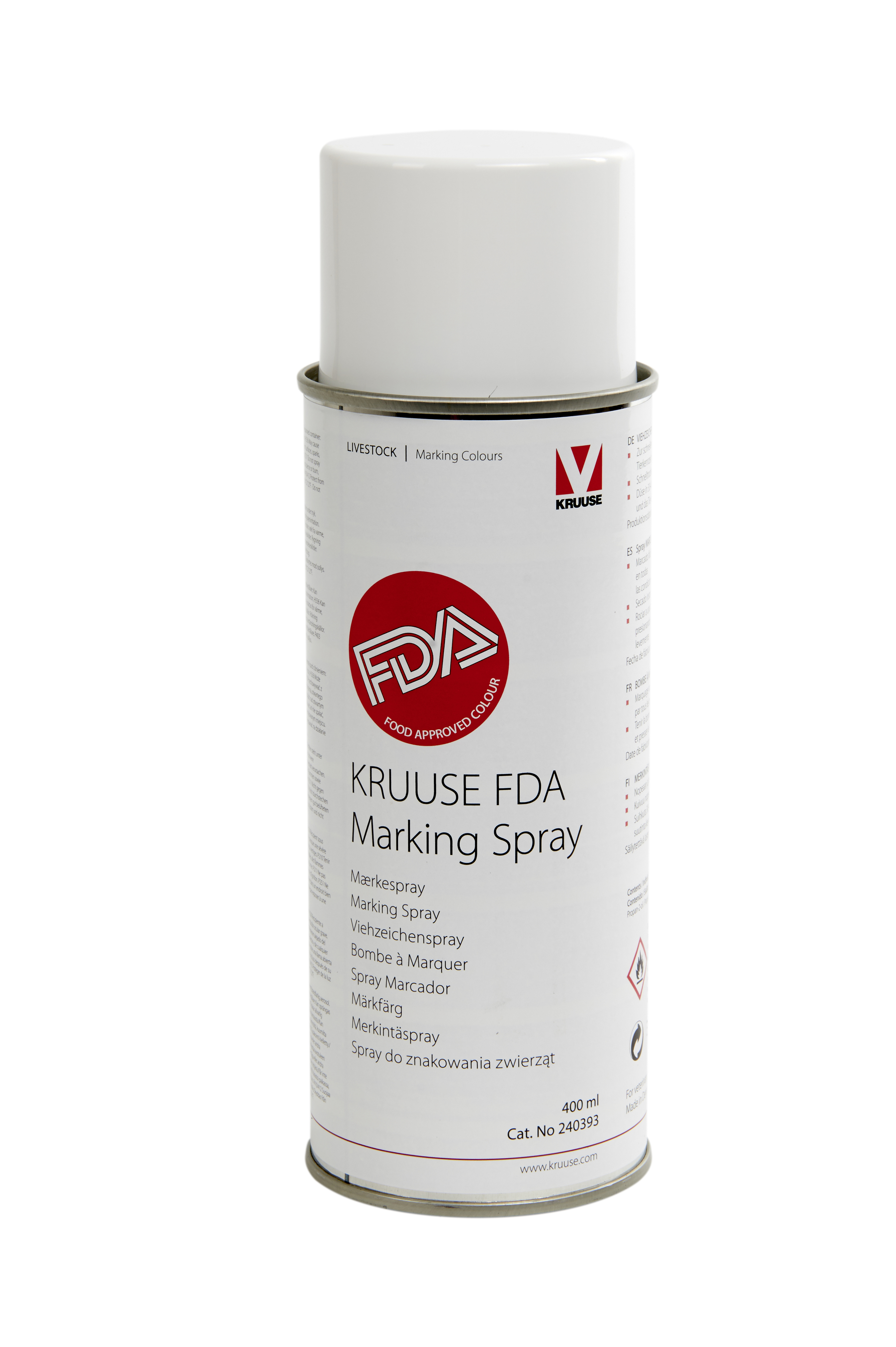 KRUUSE FDA Marking Spray, red, 400 ml, 12/pk