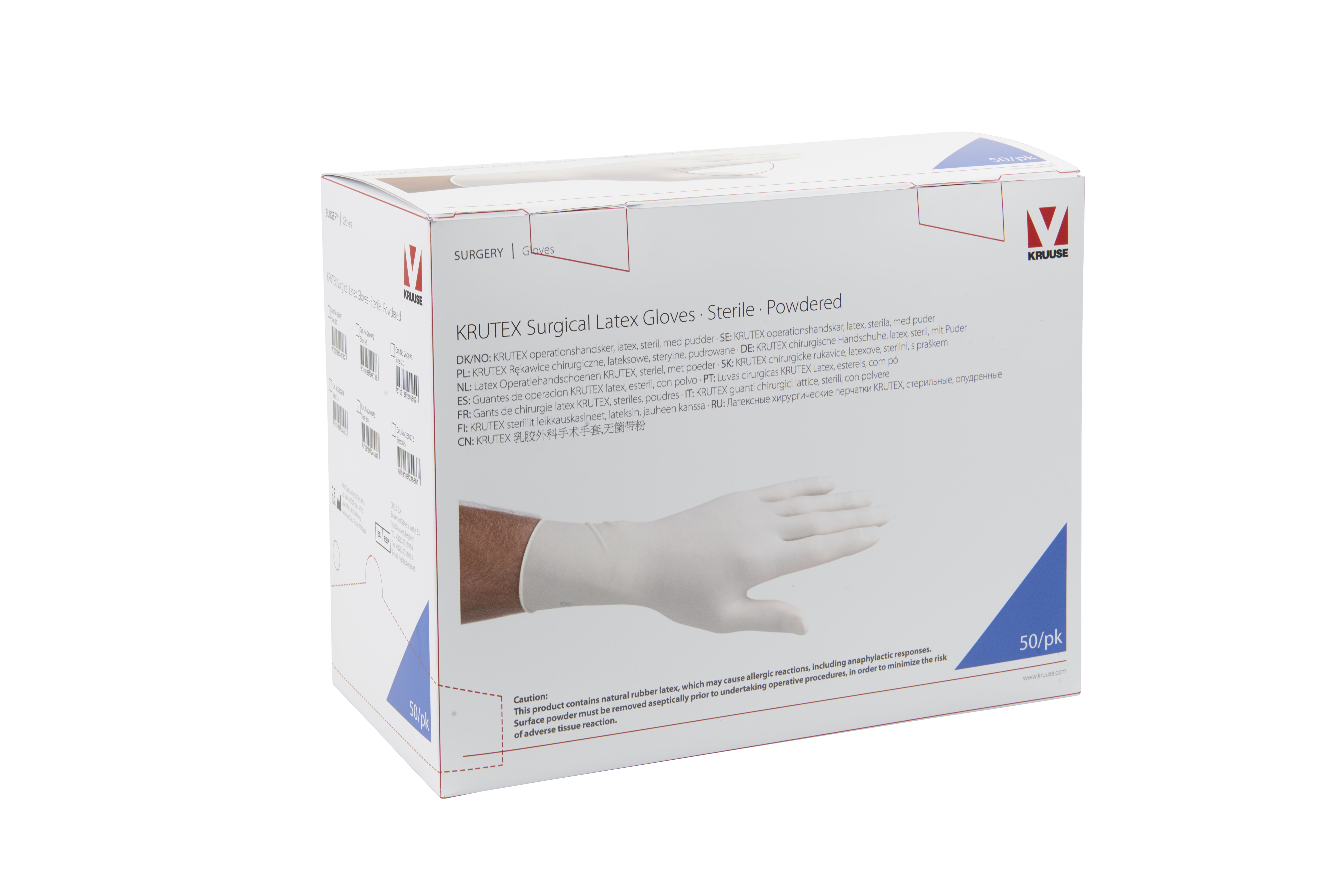 KRUTEX Surgical Gloves, powdered, sterile, size 6.0, 50 pairs