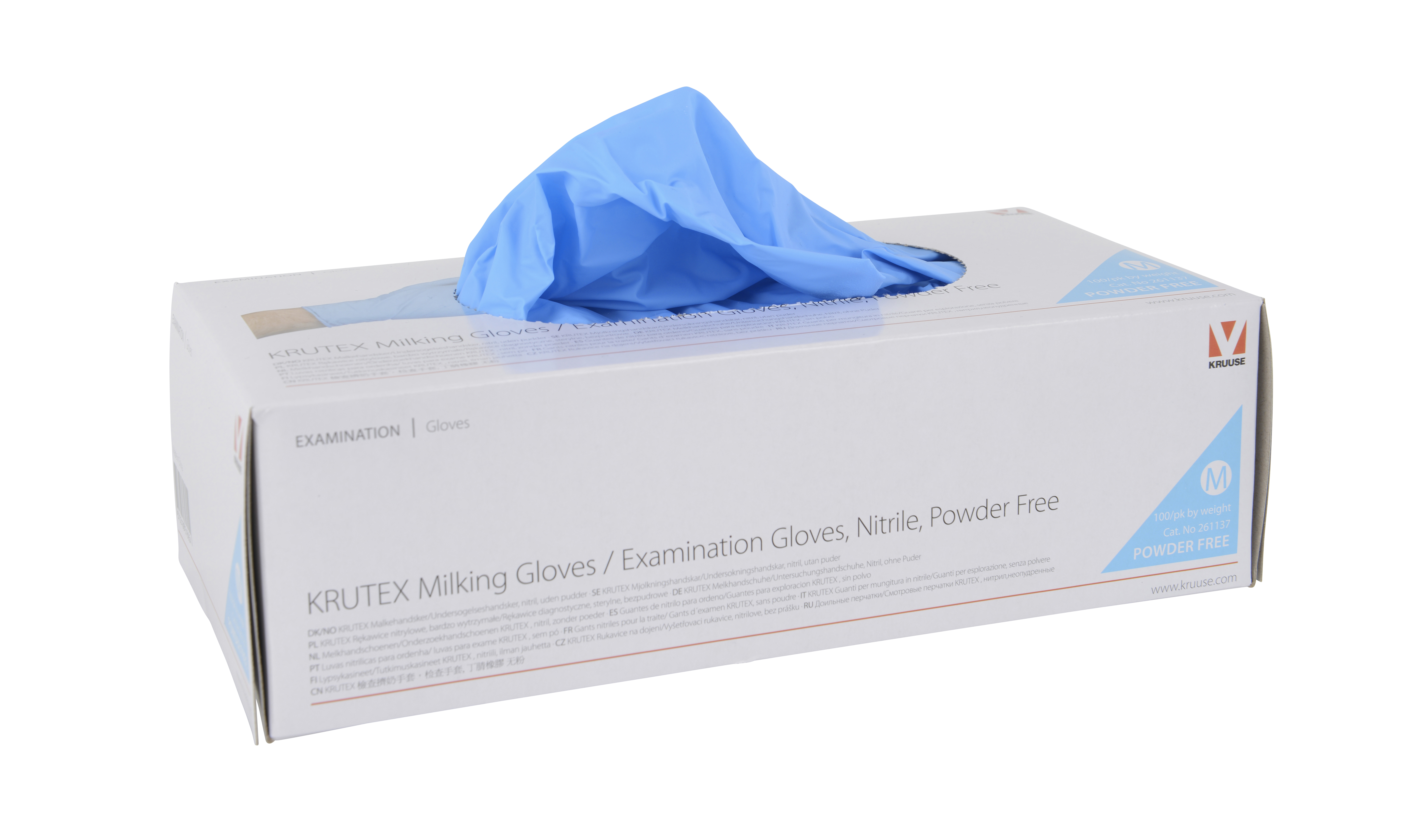 KRUTEX Nitrile Milking Gloves, extra strong, powder-free, S, 100/pk