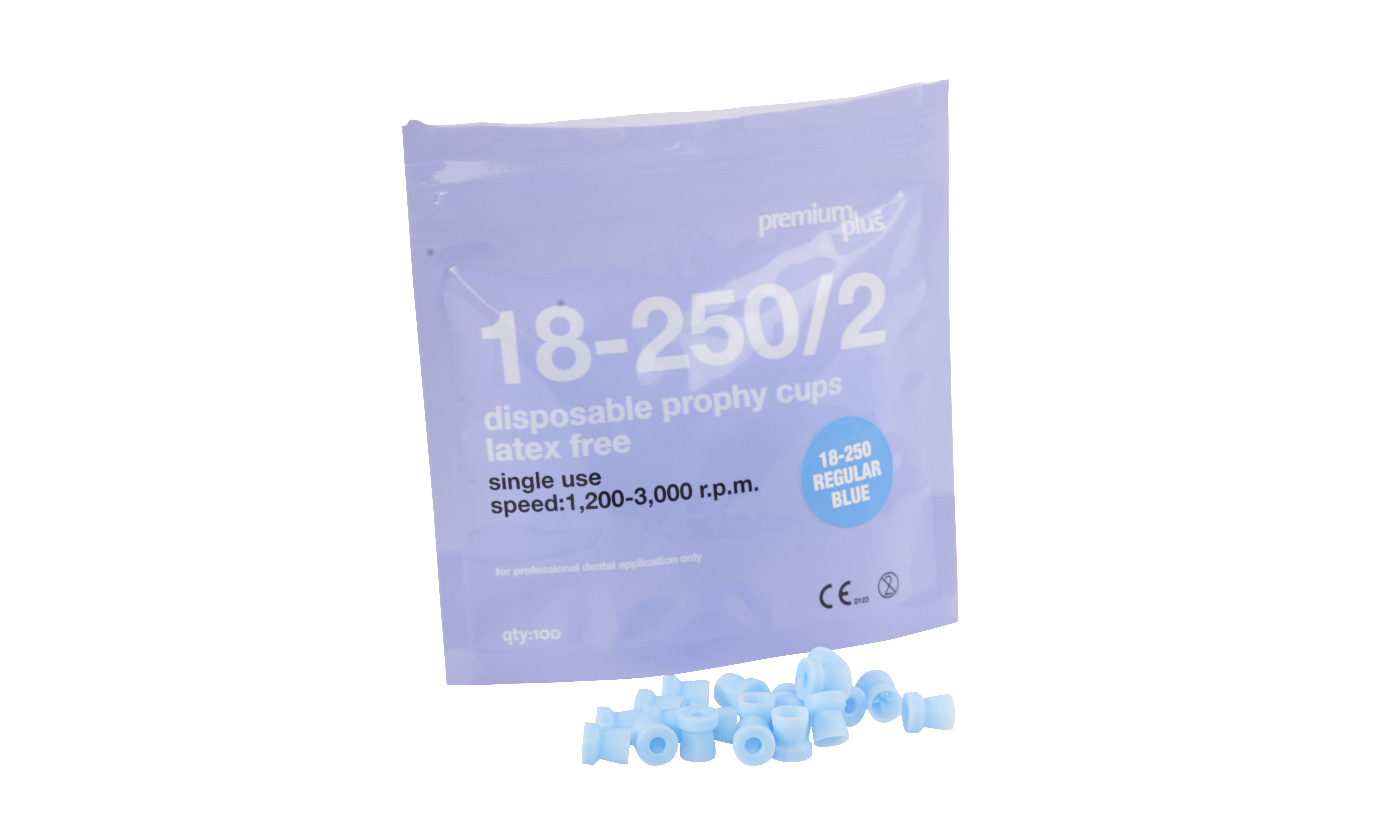 Polishing cups, white, 100/pk