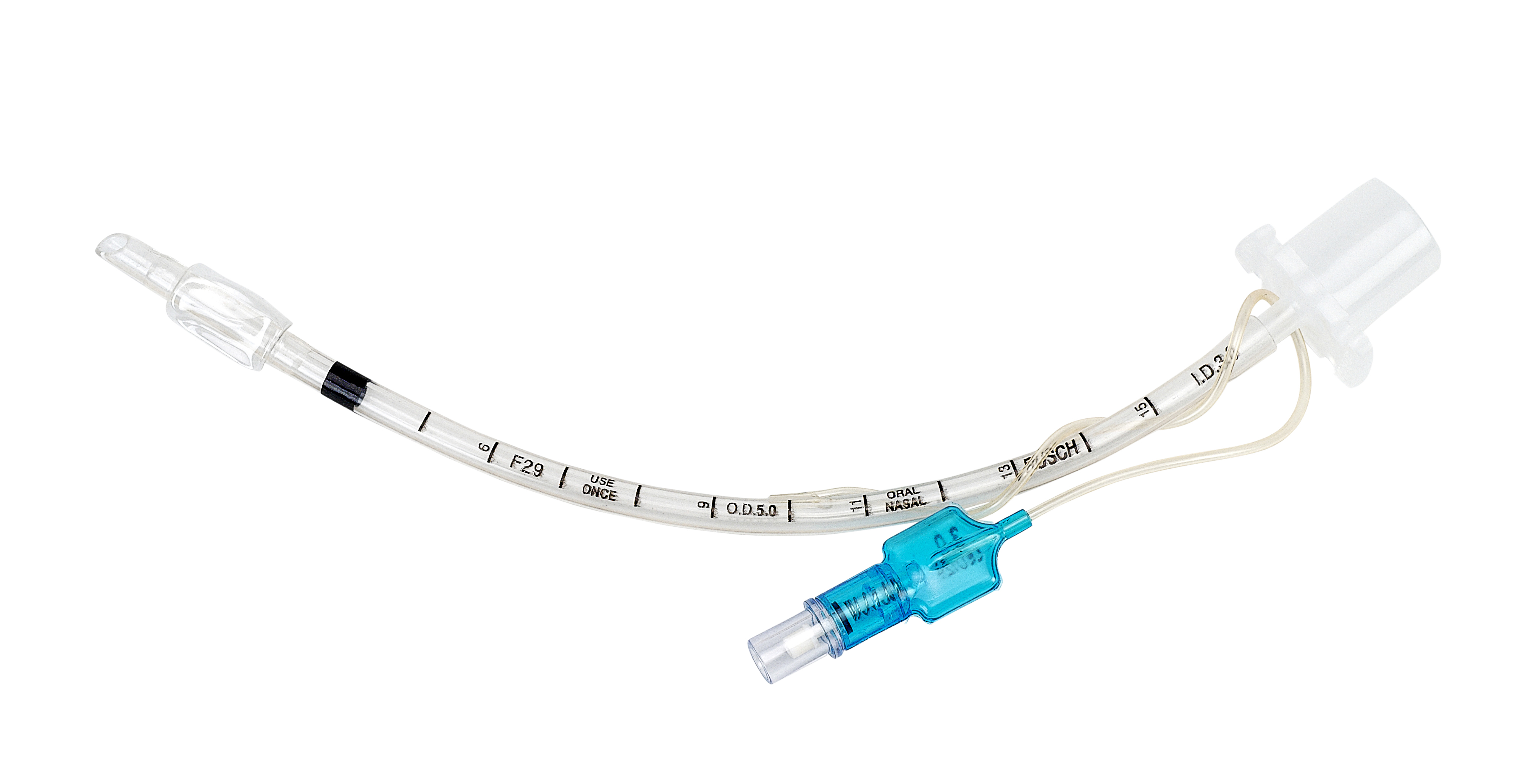 Rüsch Endotracheal Catheter, w/connector, w/cuff, disposable, ID 3.0 mm, OD 5.0 mm, 15 Fr x 17 cm (6.7''), 10/pk