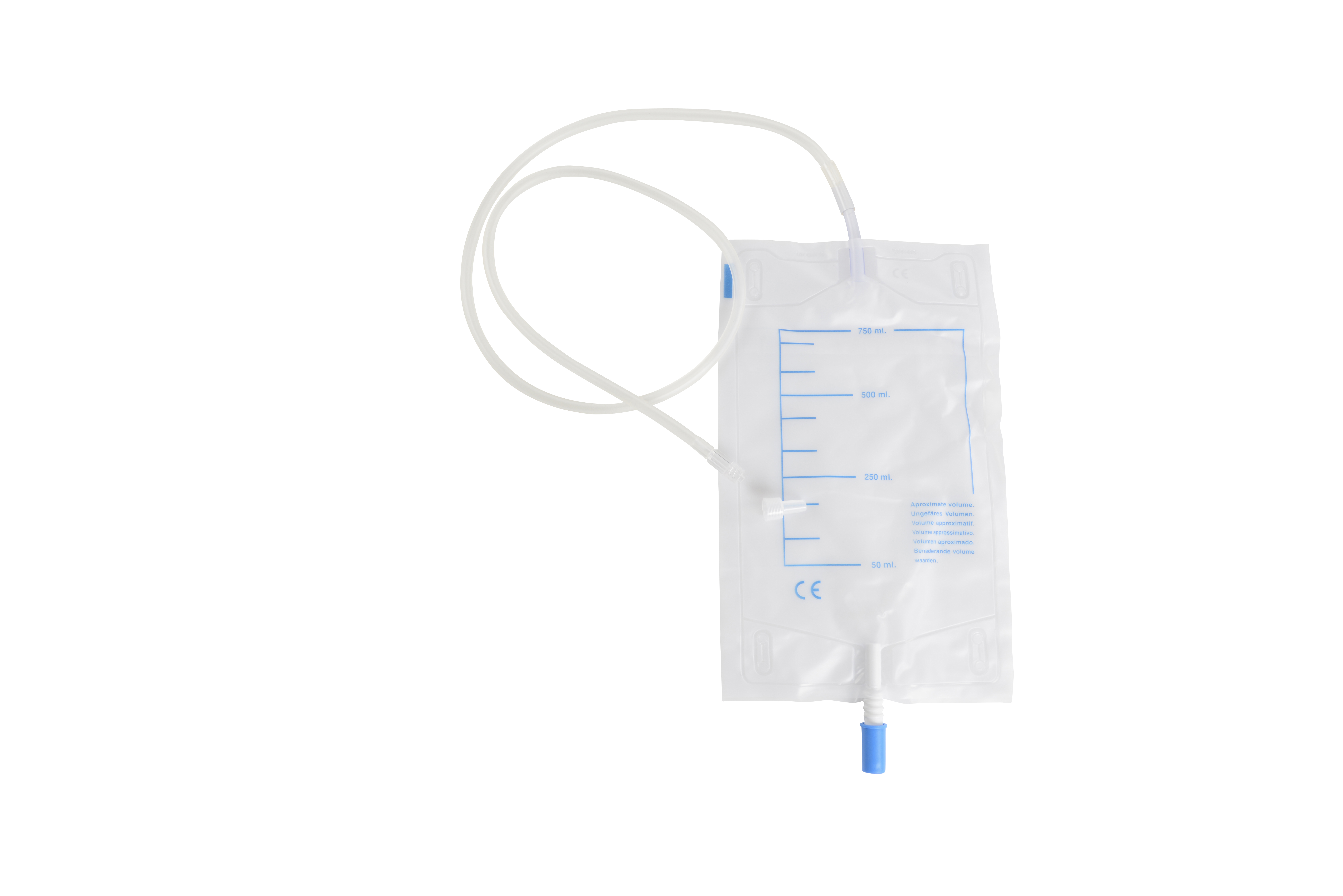 KRUUSE Urine bags, 750 ml, Luer lock, 10/pk