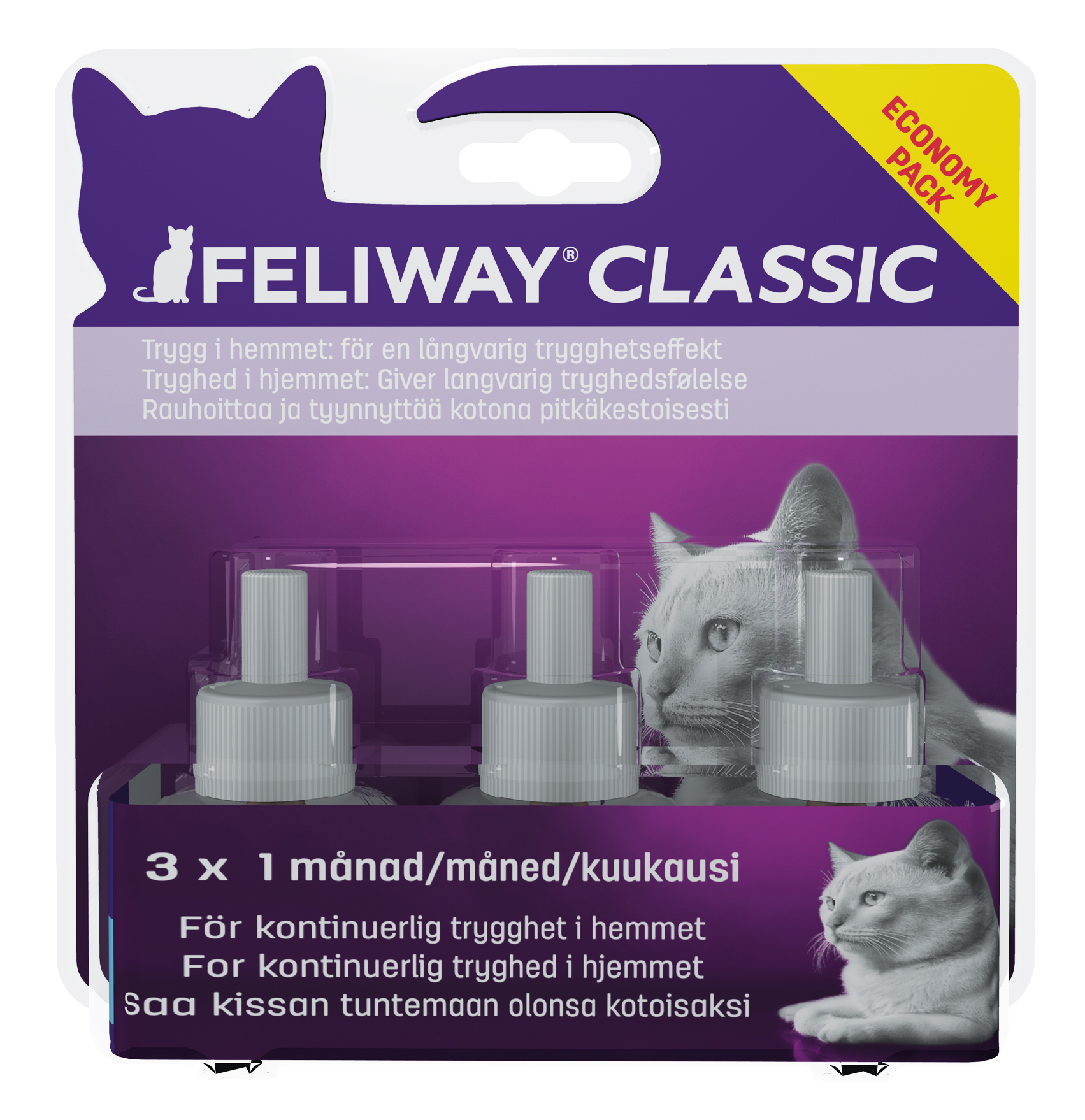 Feliway Classic refill t/diffusor, 3 x 48 ml