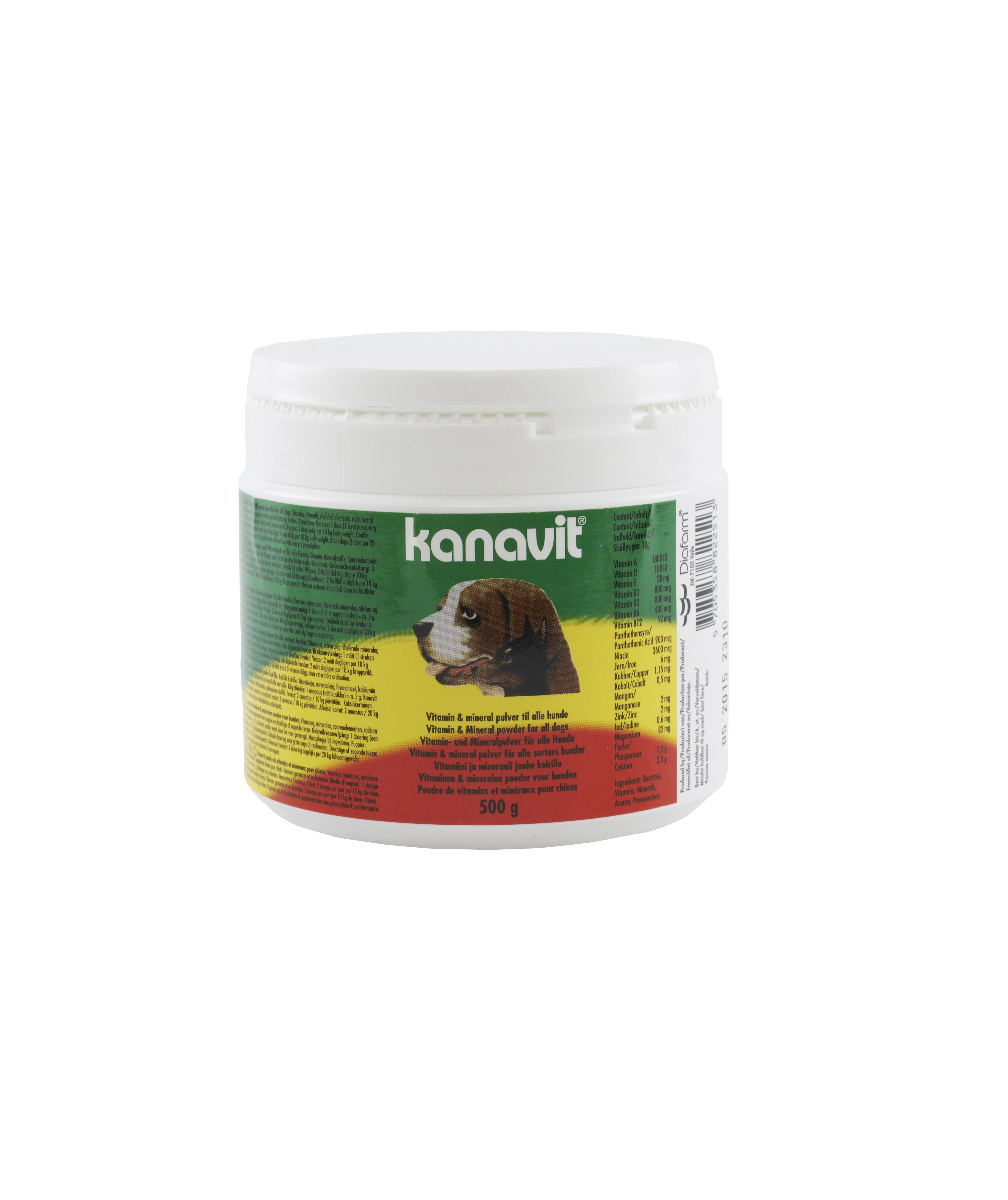 Kanavit vitaminer og mineraler, 500 g.
