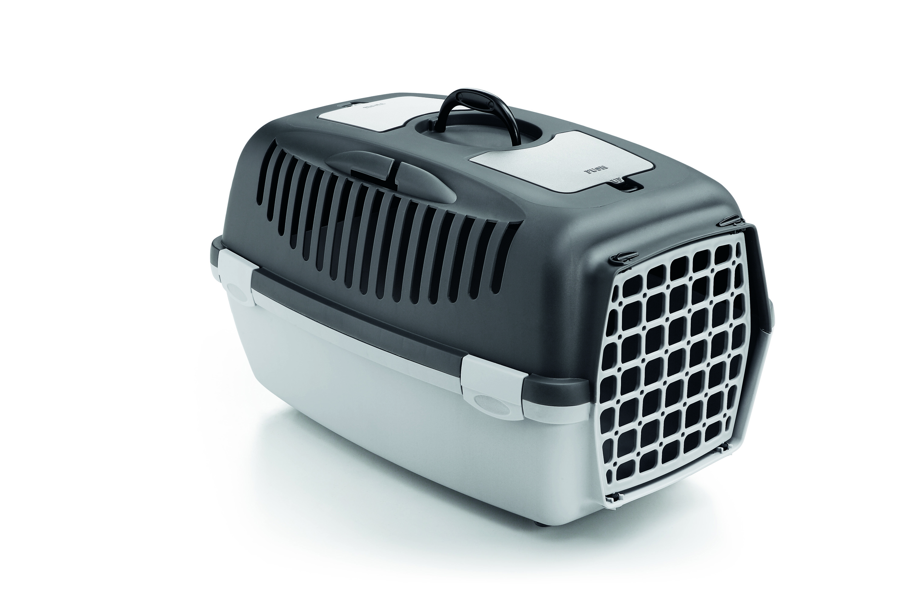 Stefanplast Gulliver 2 transport cage with platic door, grey/grey, 55x36x35 cm