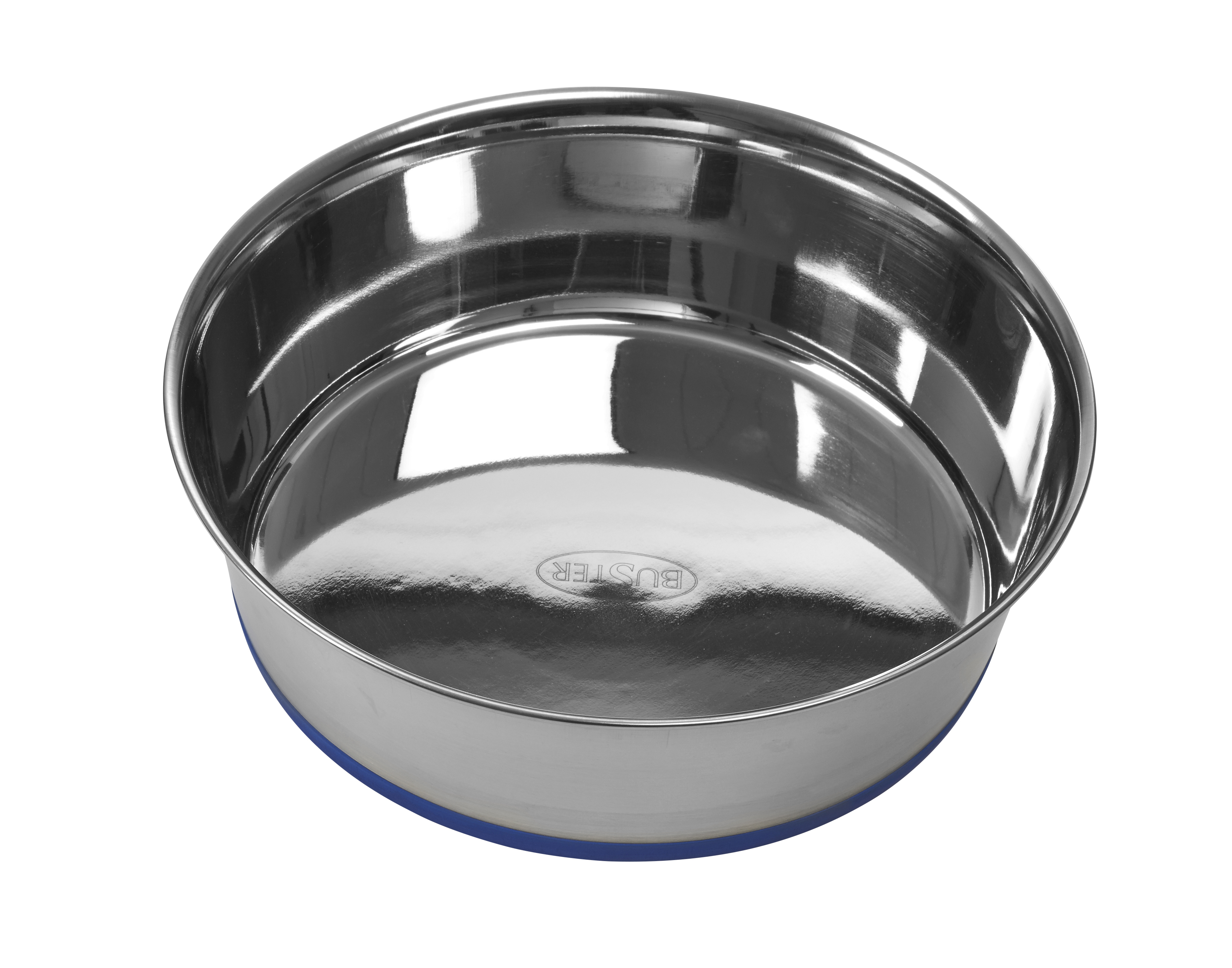 BUSTER Bowl, stainless steel, rubber base, blue, 3.7 l