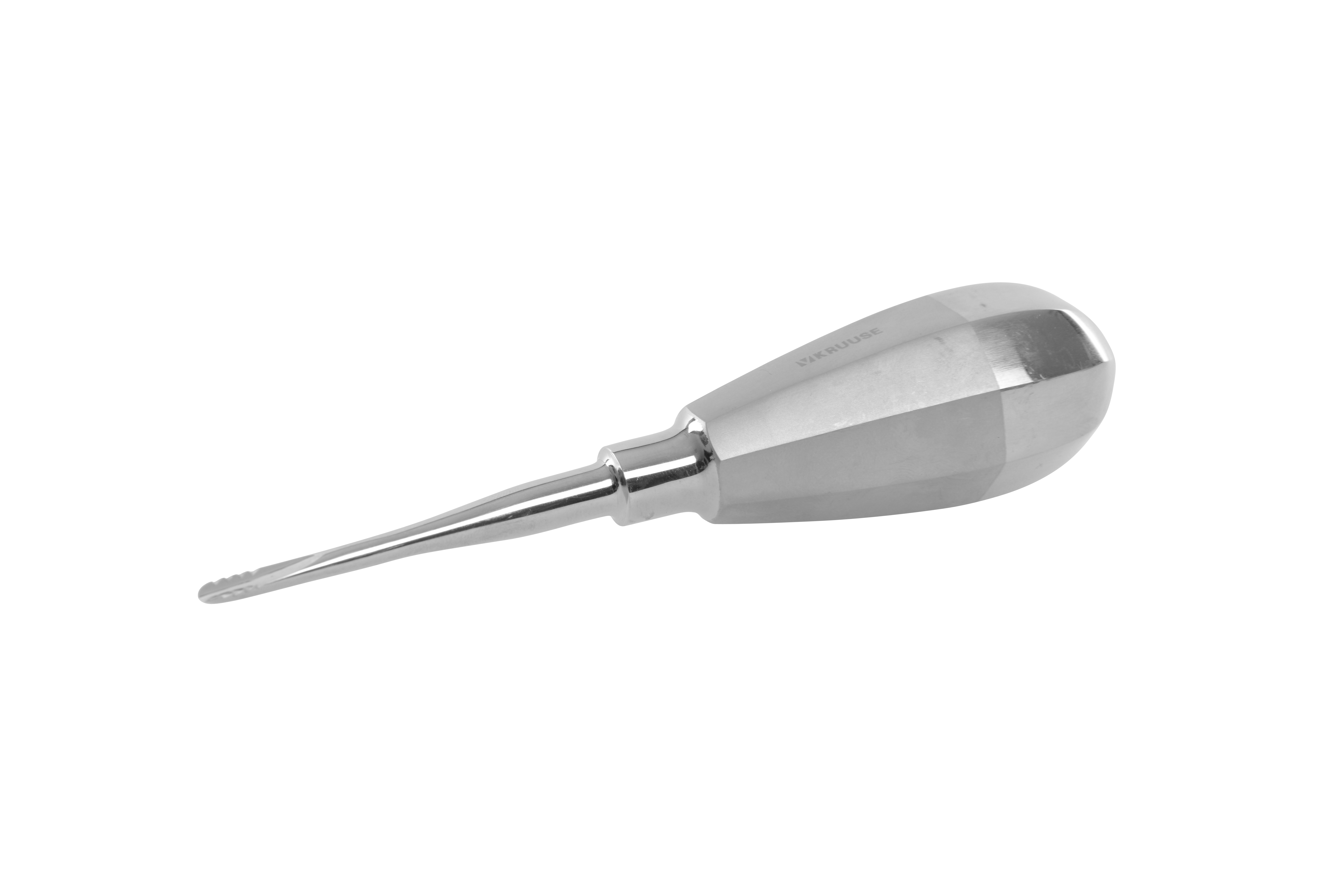 KRUUSE serrated luxator, 4 mm, stubby handle