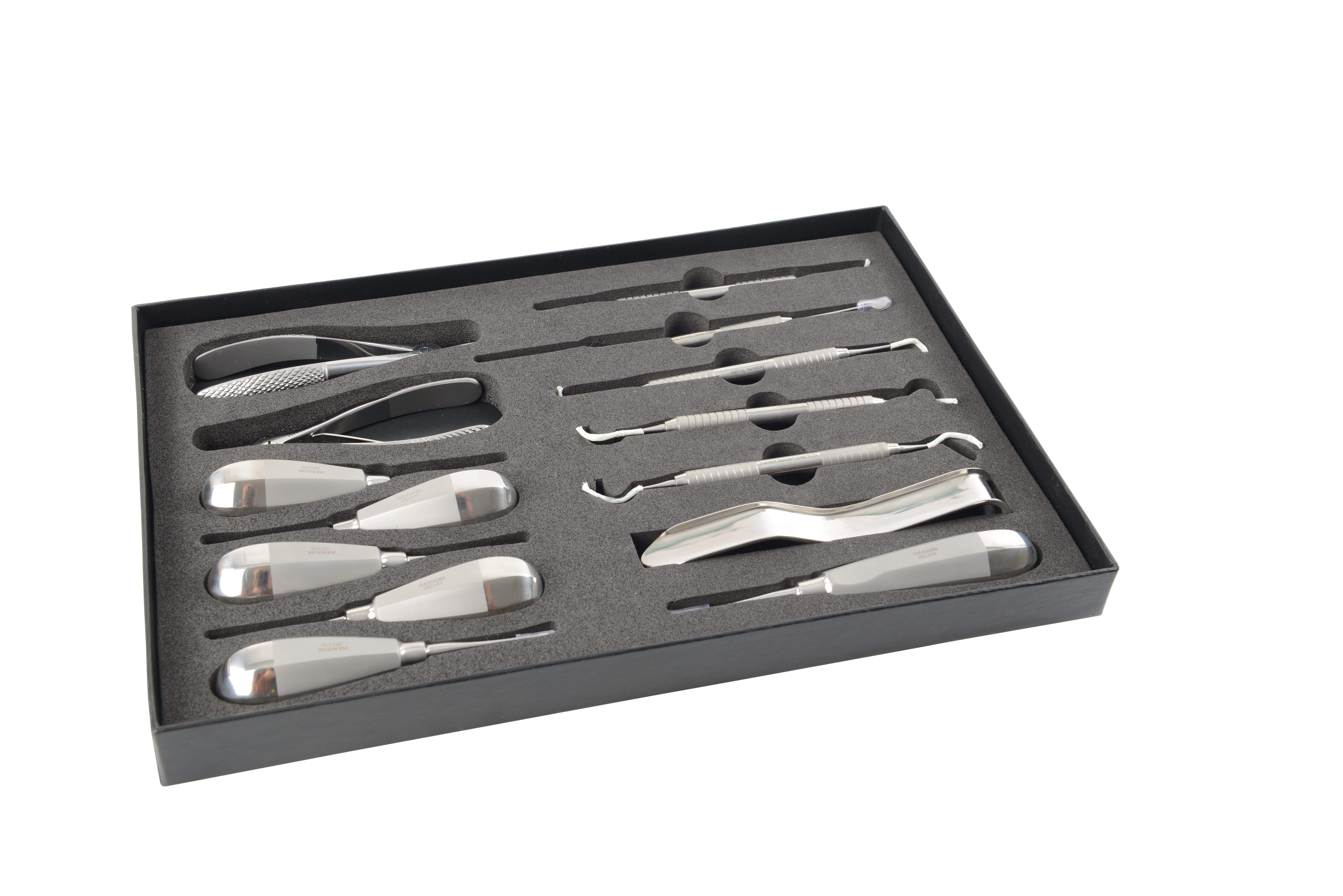 KRUUSE Instrument Set, 14 Piece, stubby handle