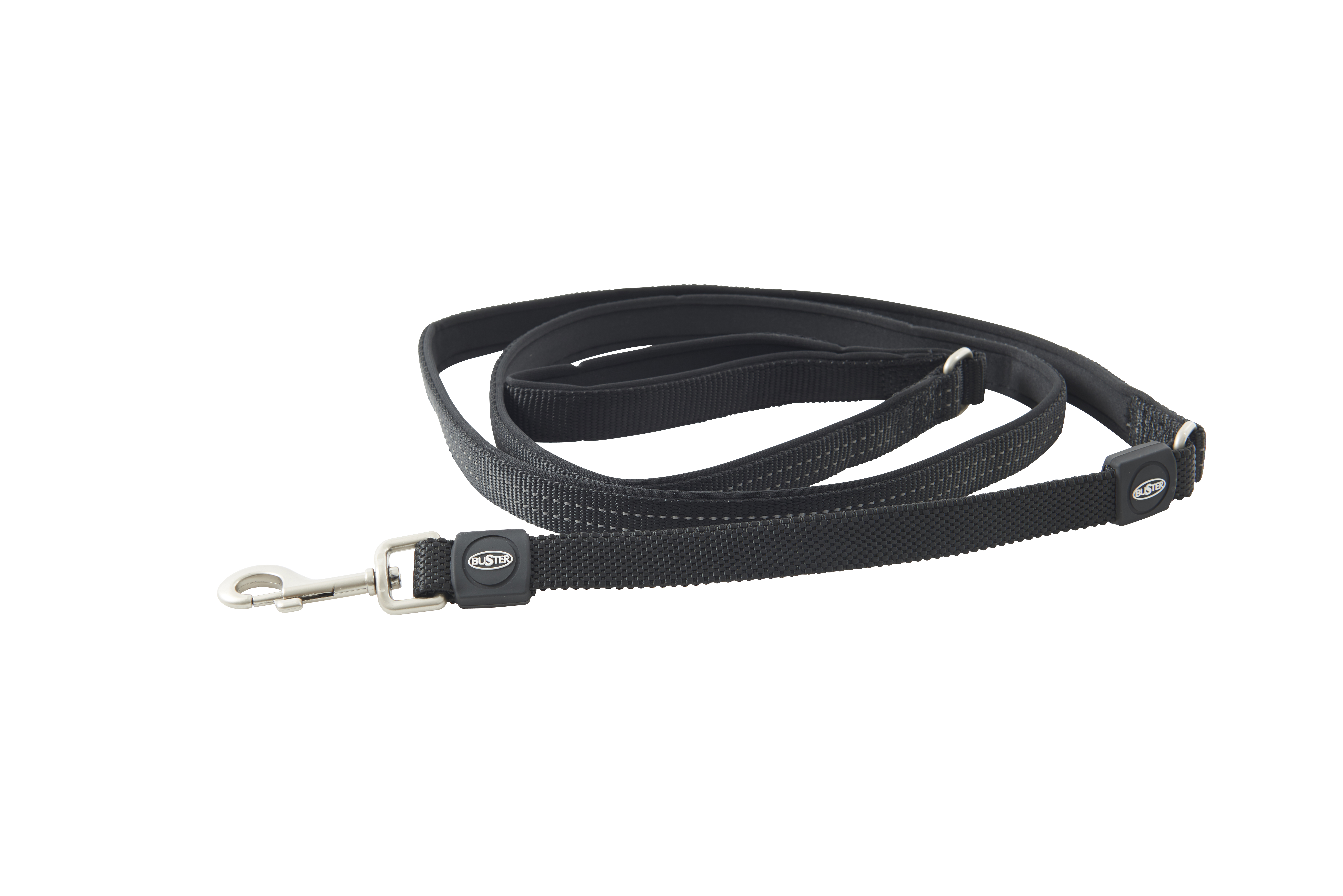 BUSTER Neoprene 120 cm Bungee Lead, Black/Black, S/M, 20mm