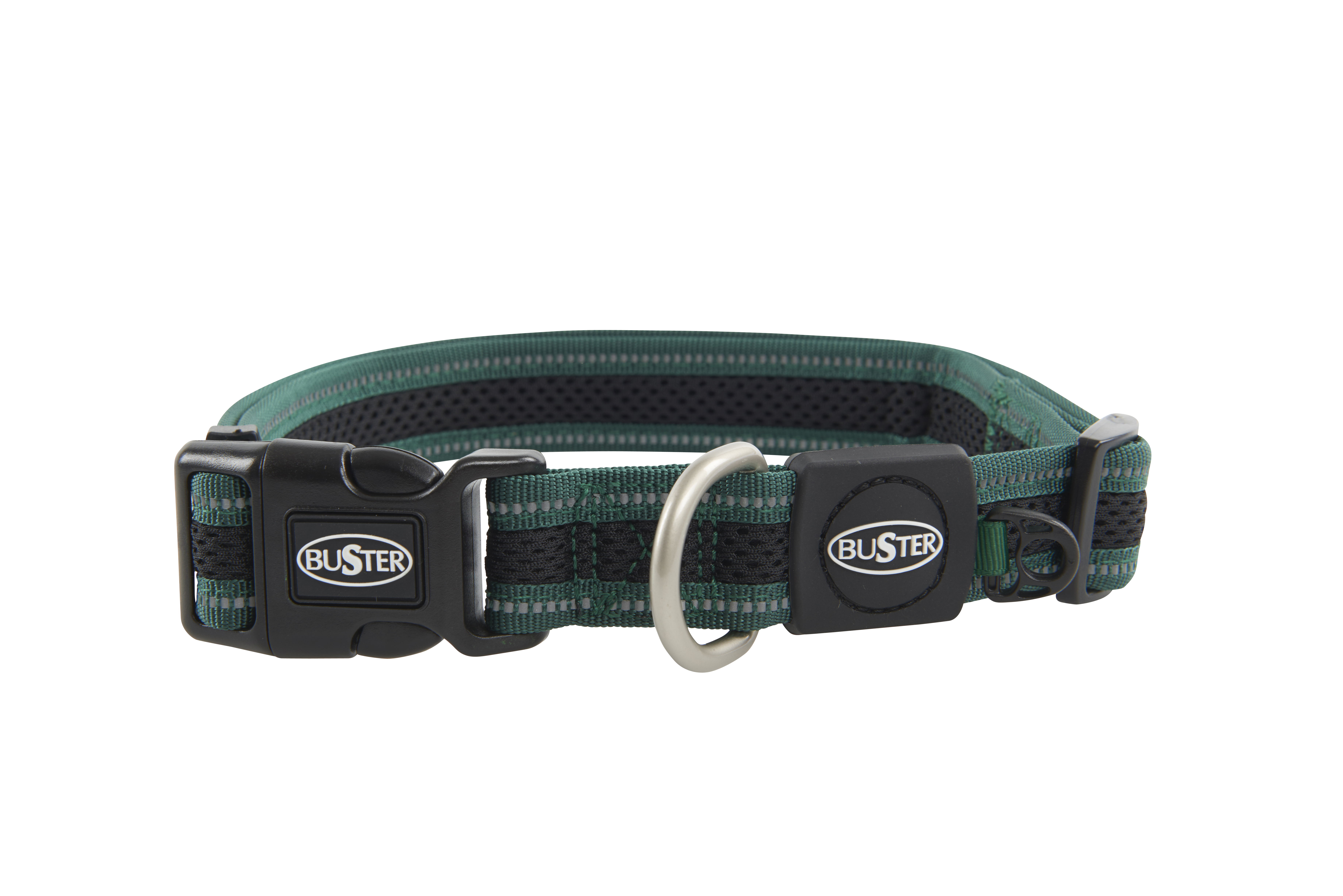 BUSTER Reflective Mesh Collar, Green/Green, XL, 25mm (48-78cm)