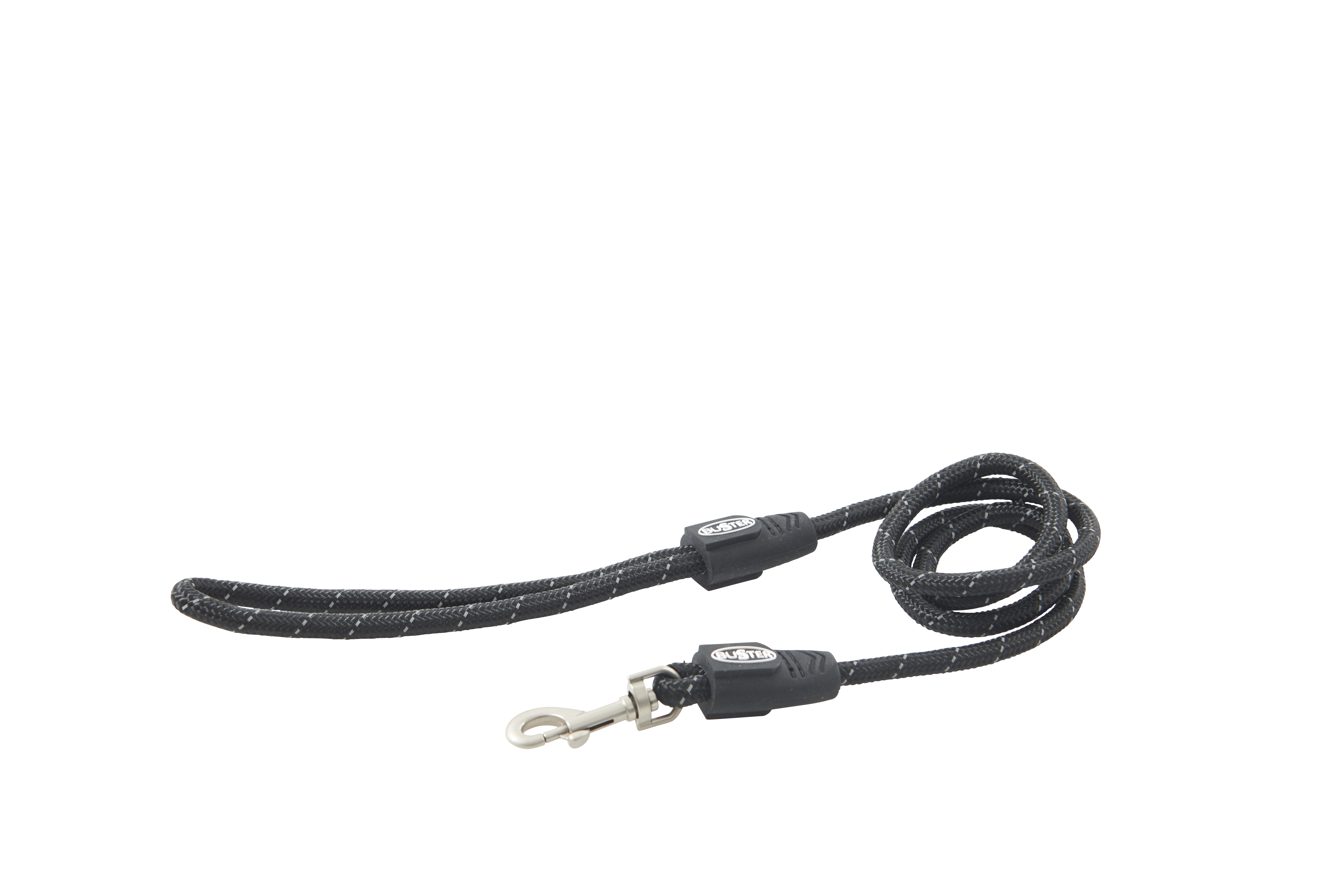 BUSTER Reflective Rope 120 cm Lead, Black, 8mm