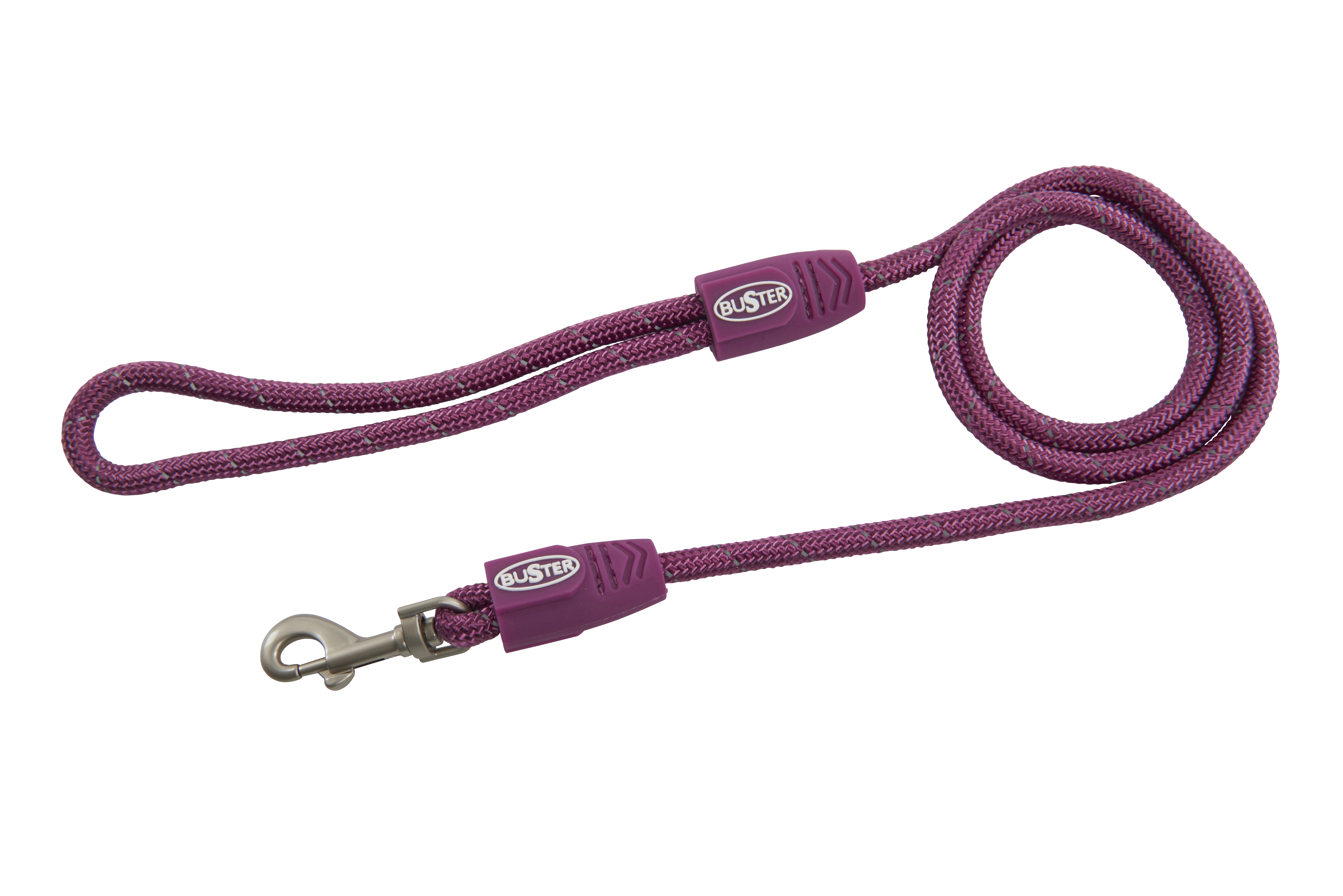 BUSTER Reflective Rope 120 cm Lead, Purple, 8mm