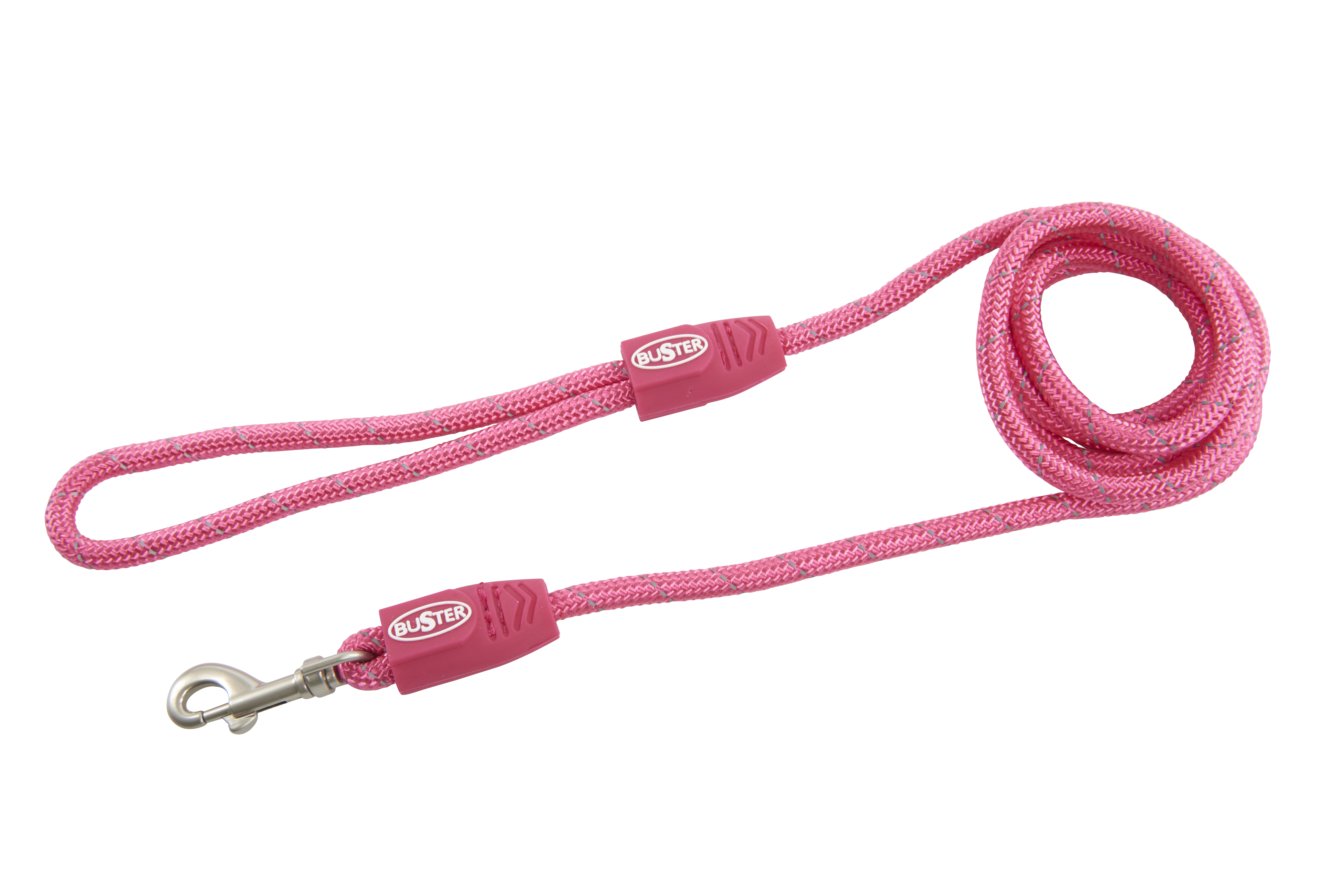 BUSTER Reflective Rope 180 cm Lead, Pink, 8mm