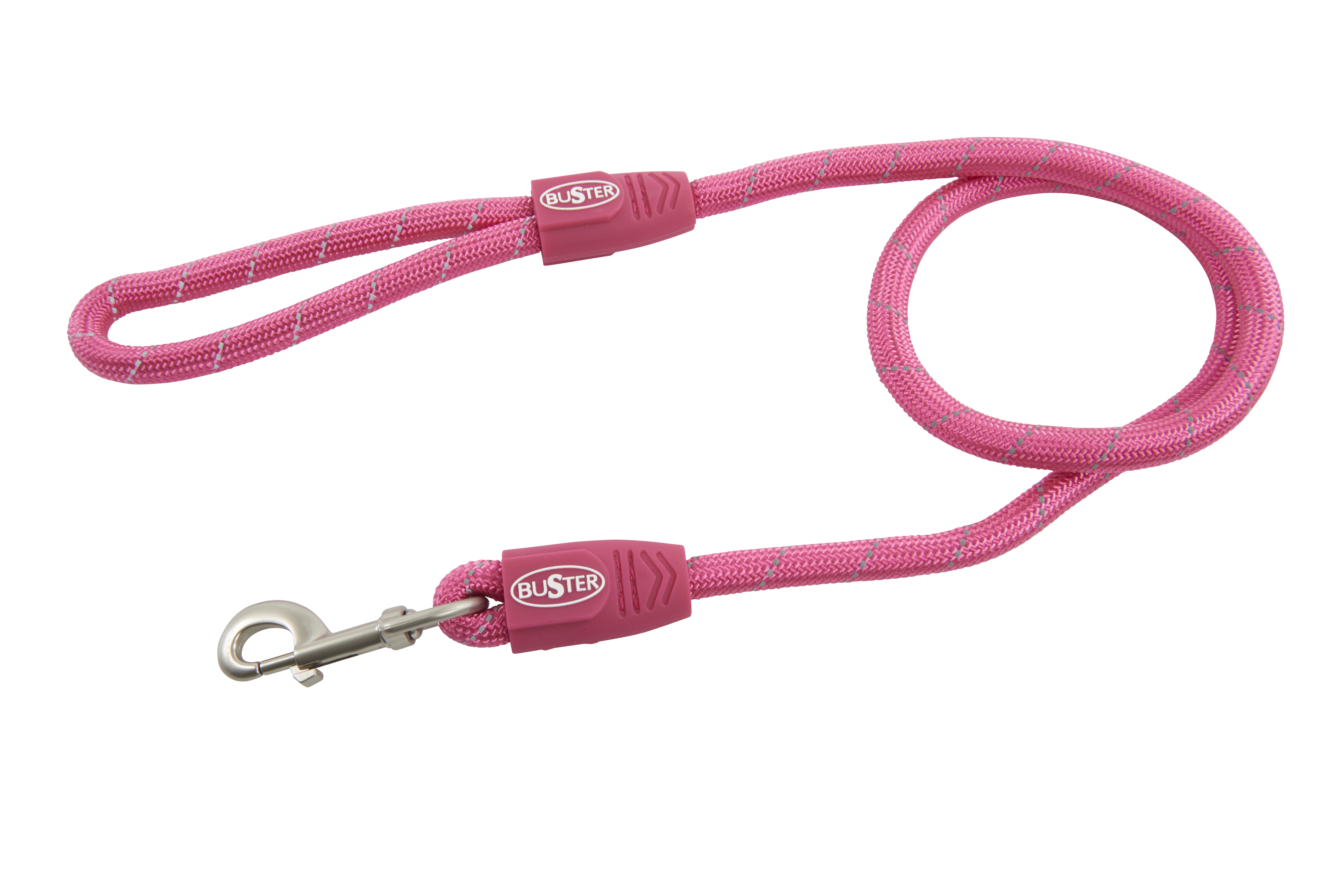BUSTER Reflective Rope 120 cm Lead, Pink, 13mm