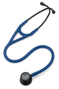Littmann Cardiology IV™ Stethoscope, Black Finish Chestpiece, Navy Blue Tube, 27 inch (6168)