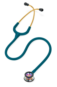 Littmann Classic II Pediatric Stethoscope, Rainbow-Finish Chestpiece, Sunshine Yellow Eartubes, Caribbean Blue Tube, 2153