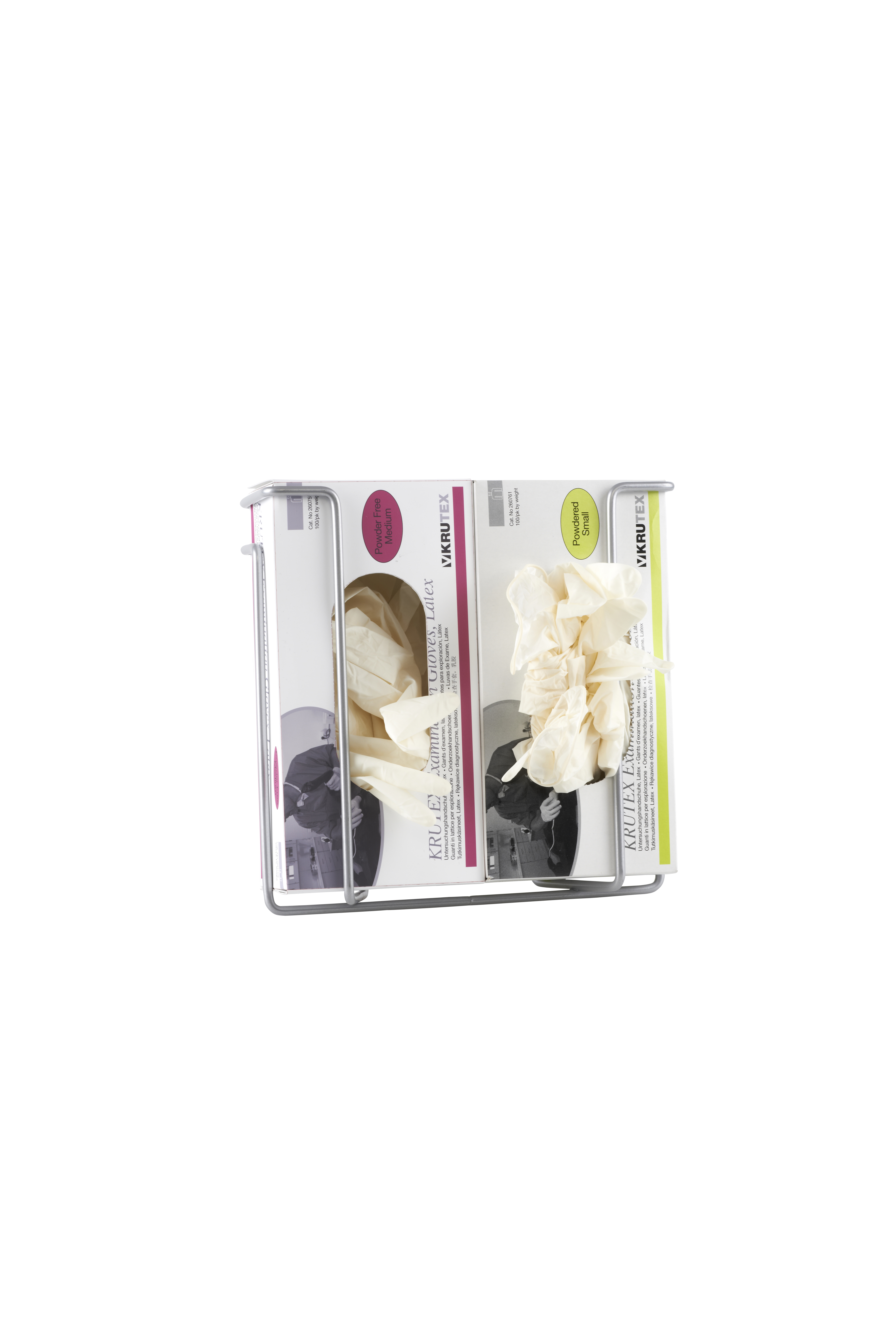 KRUUSE Metal stand for gloves; 2 boxes of disposable gloves